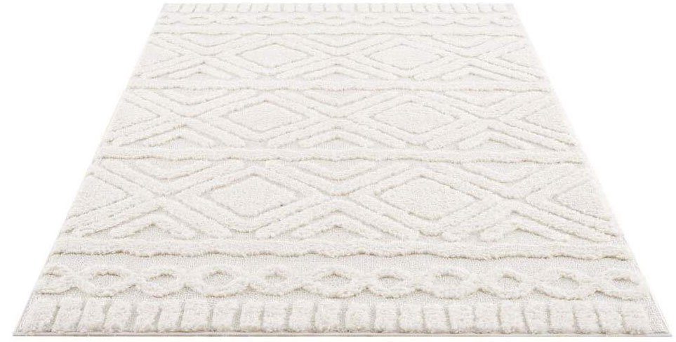 Hochflor-Teppich Focus besonders Hoch 3382, Carpet weich, Wohnzimmer Boho-Teppich, City, mm, 20 creme Struktur, rechteckig, Tief Höhe