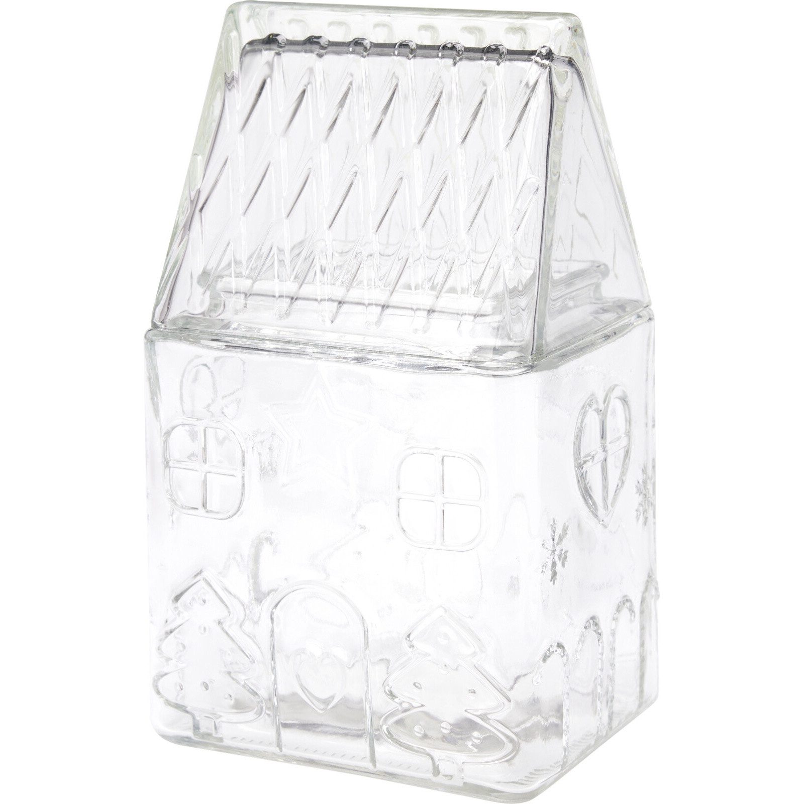 Excellent Houseware Vorratsglas Glasbehälter mit Weihnachtsmotiv 1,5 L, Glas