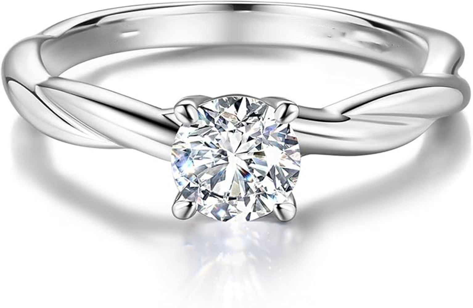 Jumpeak Verlobungsring Im Labor gezüchtete Diamantringe, Verlobungsringe,Weinrebenringe, 1ct D Vs1,Ehering,Valentinstagsgeschenk,Geschenk für die Ehefrau