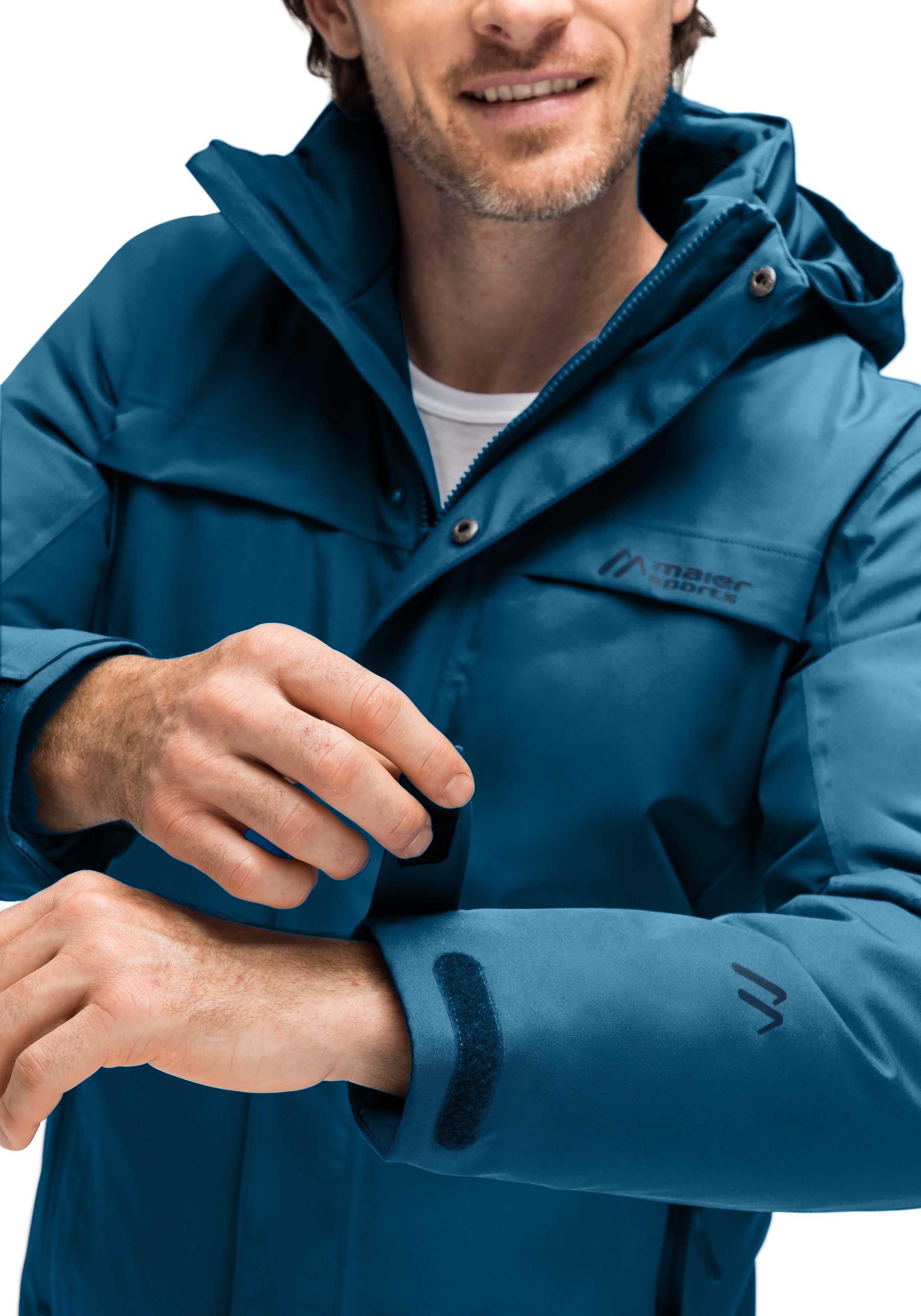 Maier Sports Funktionsjacke Peyor atmungsaktiv wasserdicht und M mittelblau Wintertauglich