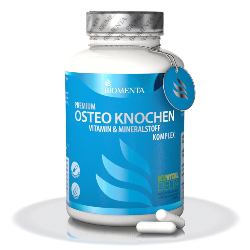 BIOMENTA Knochen Komplex - 125 Knochen Kapseln mit Calcium, Vitamin K2 uvm. Kapseln, 125 St., 136.68 g