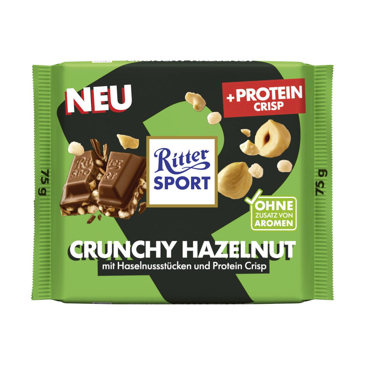 Ritter SPORT Schokolade, Ritter Sport Crunchy Hazelnut und Protein Crips Packung 75g