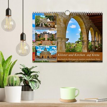 CALVENDO Wandkalender Klöster und Kirchen auf Kreta (Wandkalender 2024 DIN A4 quer)
