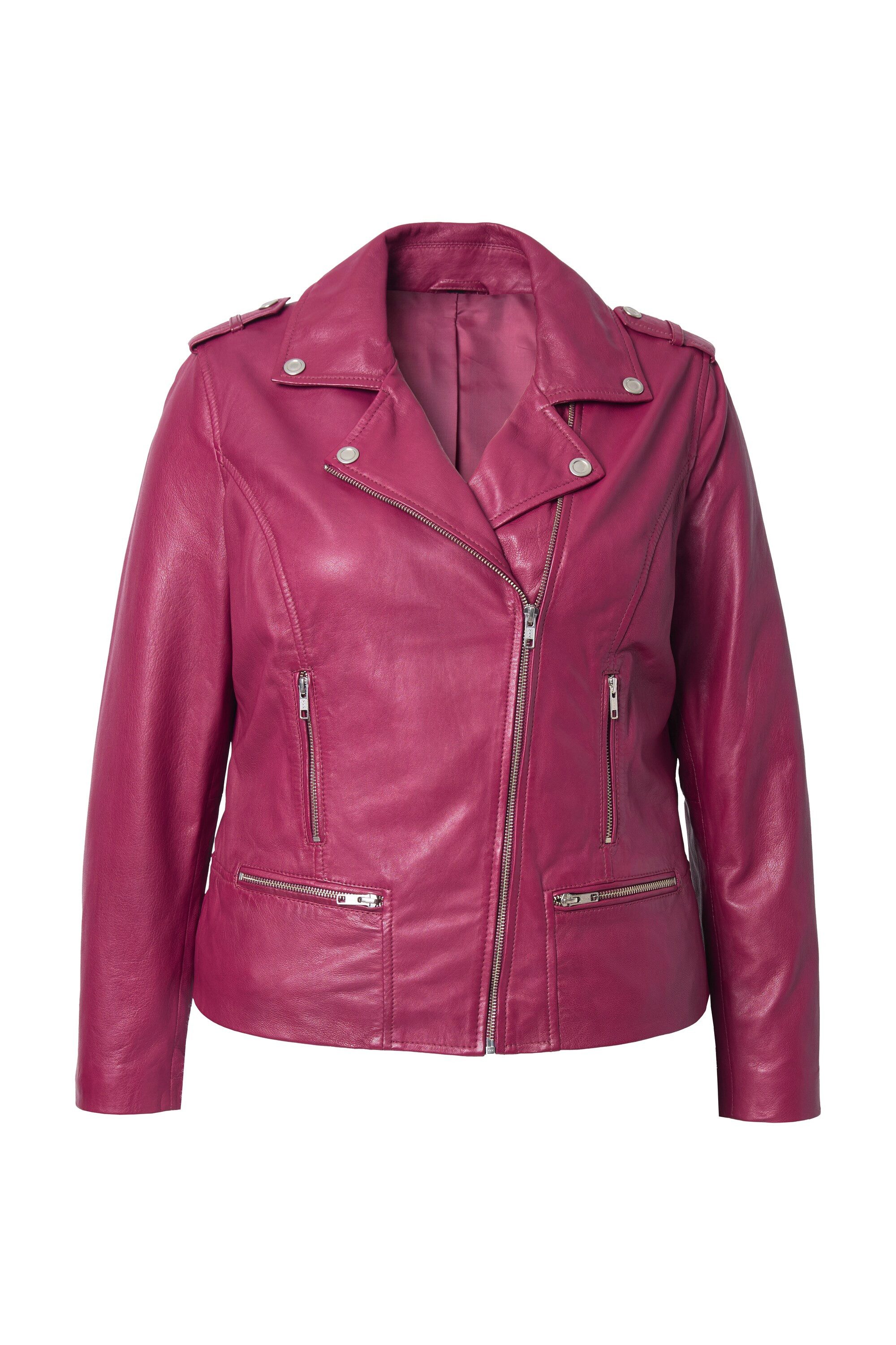 Angel of Style Lederjacke Leder-Bikerjacke Metallzipper Komplettfutter günstig online kaufen