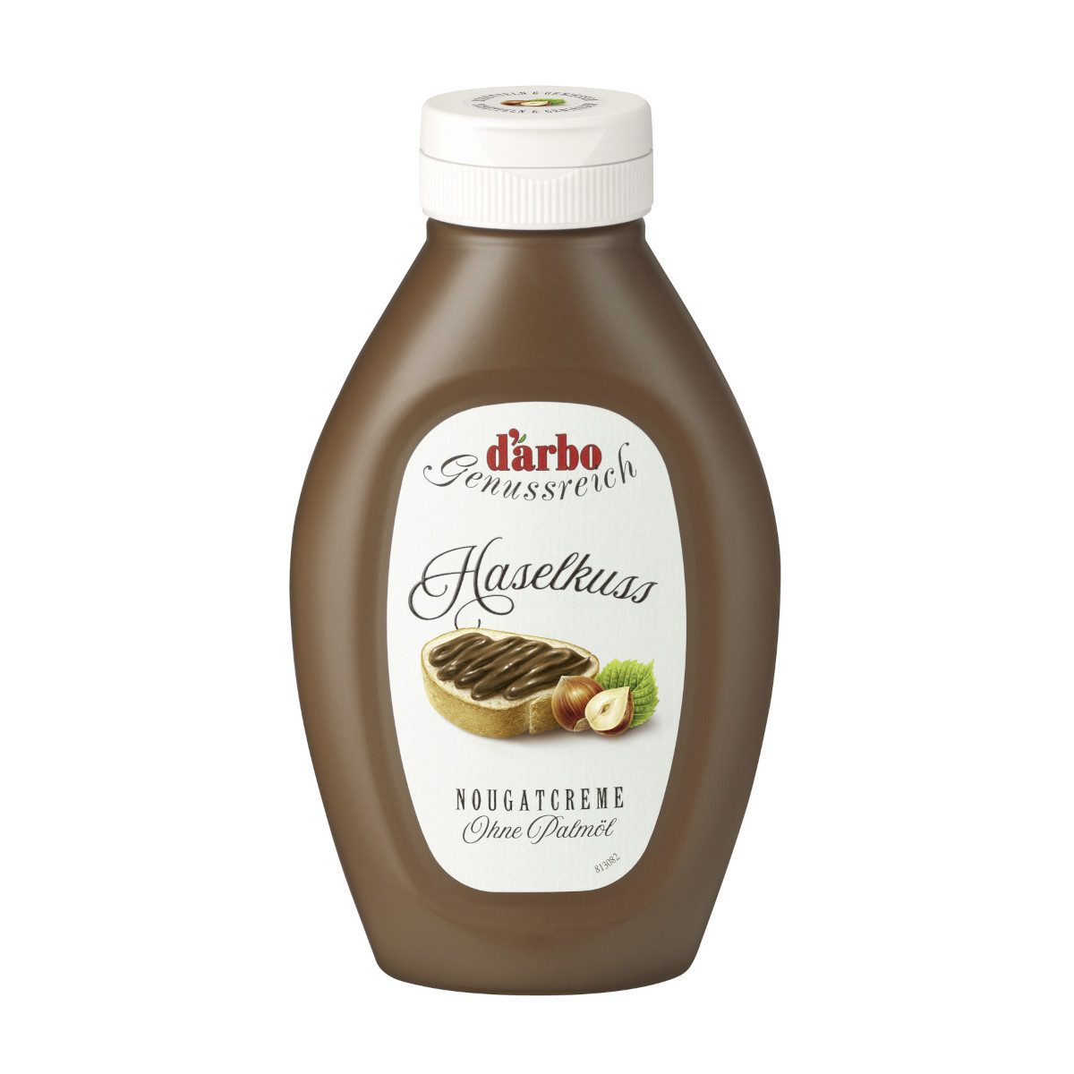 darbo Nussaufstrich, Darbo Genussreich Haselkuss Nougatcreme ohne Palmöl Dosierflasche 320g