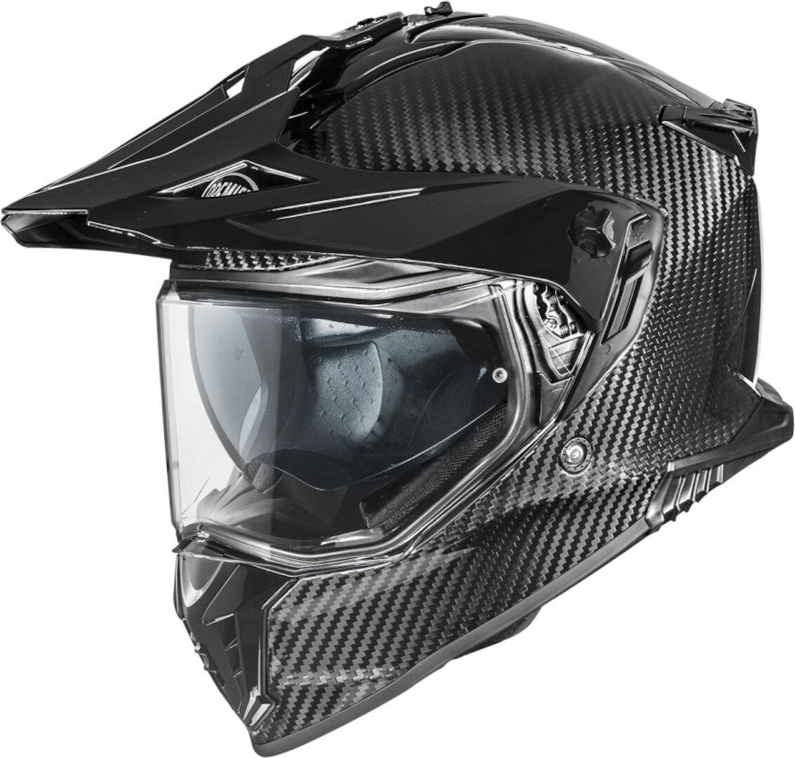 Premier Motocrosshelm Discovery Carbon Enduro Helm, integriertes Sonnenvisier,vorbereitet für Kommunikationssystem