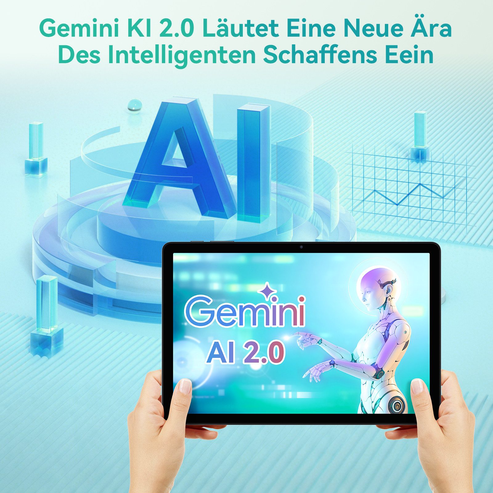 KINGRID 11" Android 16 WiFi mit Tastatur/Hülle/Maus Tablet (11", 128 GB, Android16, Android 16, FHD Display, mit Zubehör, Gemini AI) – Bild 4 von 5