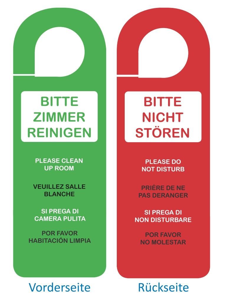 LYSCO Dekohänger Türschild Türhänger BITTE ZIMMER AUFRÄUMEN, BITTE NICHT STÖREN (bestellbar in 3 verschiedenen Verpackungseinheiten, 6 St., in verschieden Varianten erhältlich), Hotelbedarf Türaufhänger Türhaken Hänger Türklinke