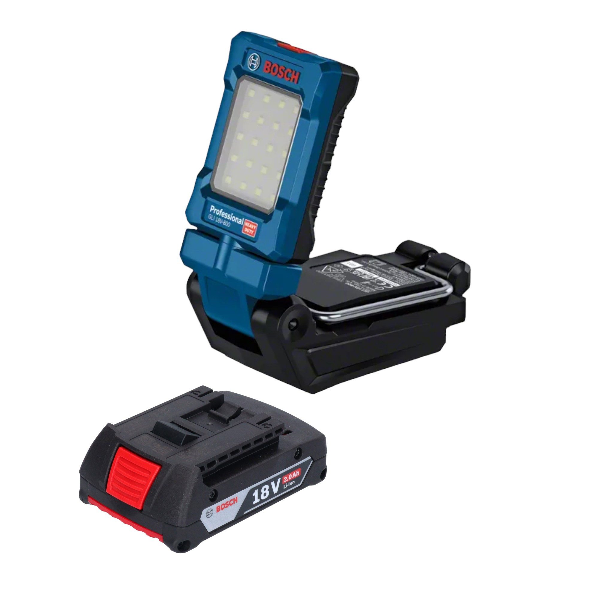 Bosch Professional Baustrahler GLI 18V-800 Professional 18 V 800 lm + 1x Akku 2,0 Ah - ohne Ladegerät