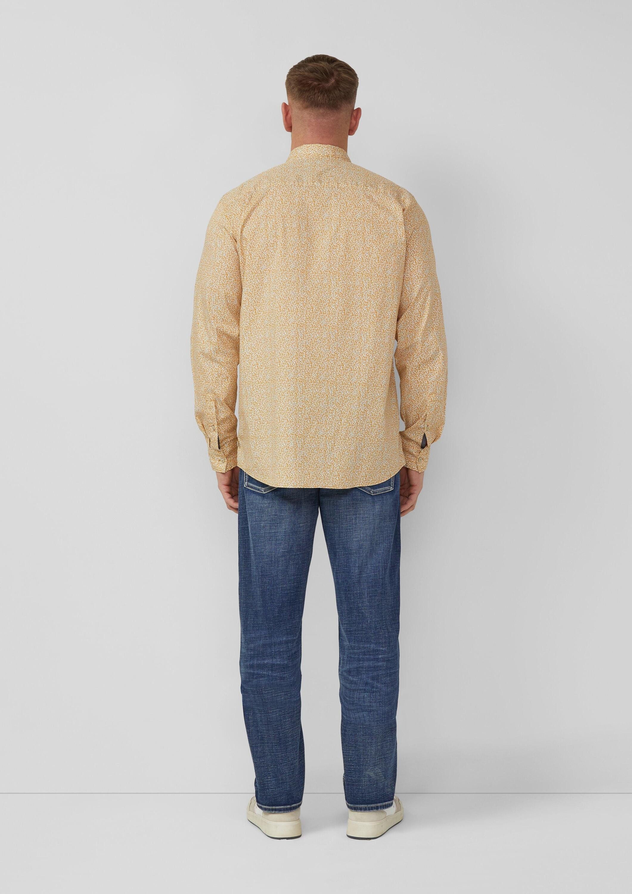 s.Oliver Langarmhemd Hemd Hemd aus Baumwollstretch mit All-over-Print