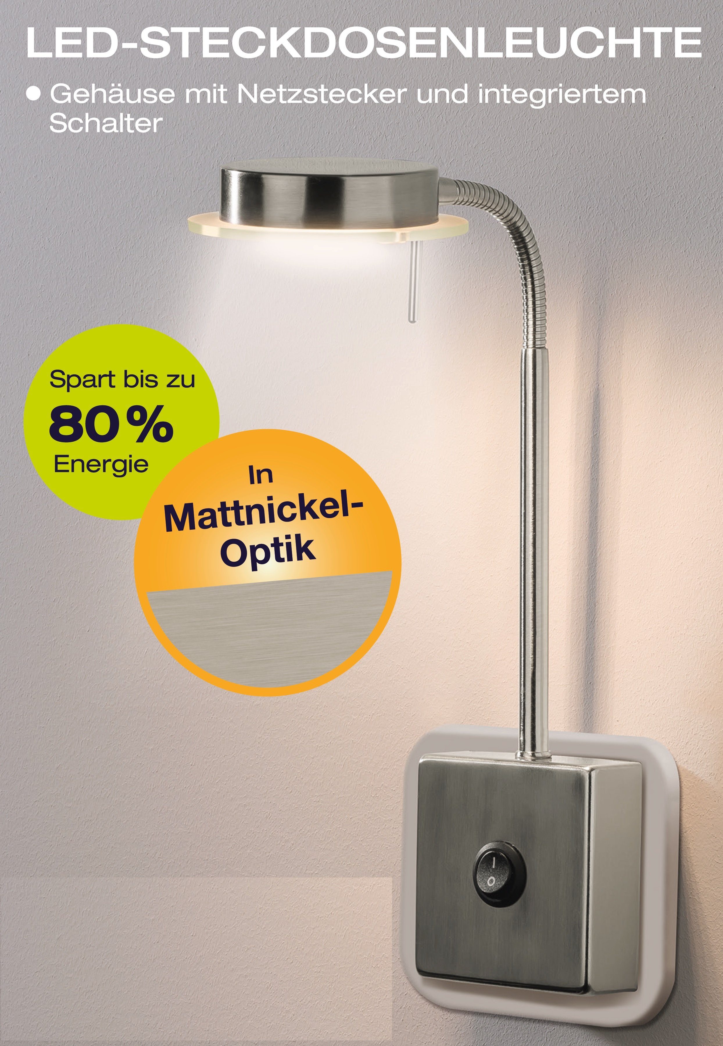 TRANGO LED Steckdosenleuchte, 2605 LED Steckerleuchte, Wandleuchte, Leselam günstig online kaufen
