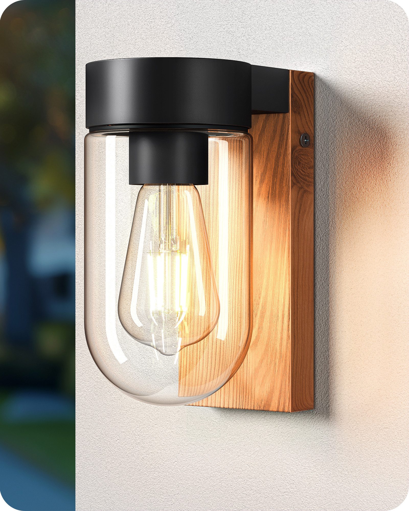 EDISHINE Außen-Wandleuchte, ohne Leuchtmittel, für Hauswand, Garage, Vordach