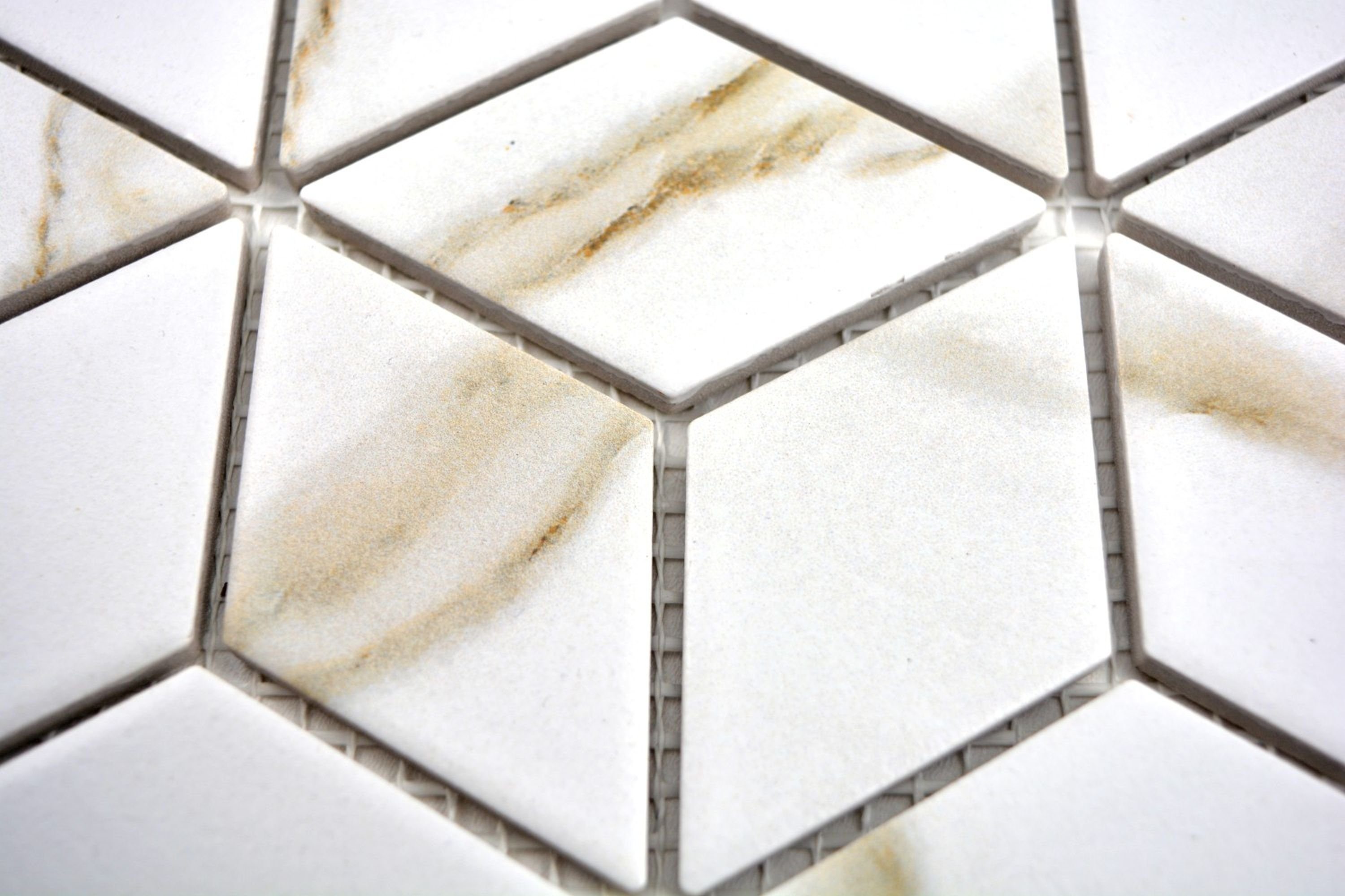 Mosani Mosaikfliesen matt Matten Keramikmosaik / 10 weiß Mosaikfliesen Diamant