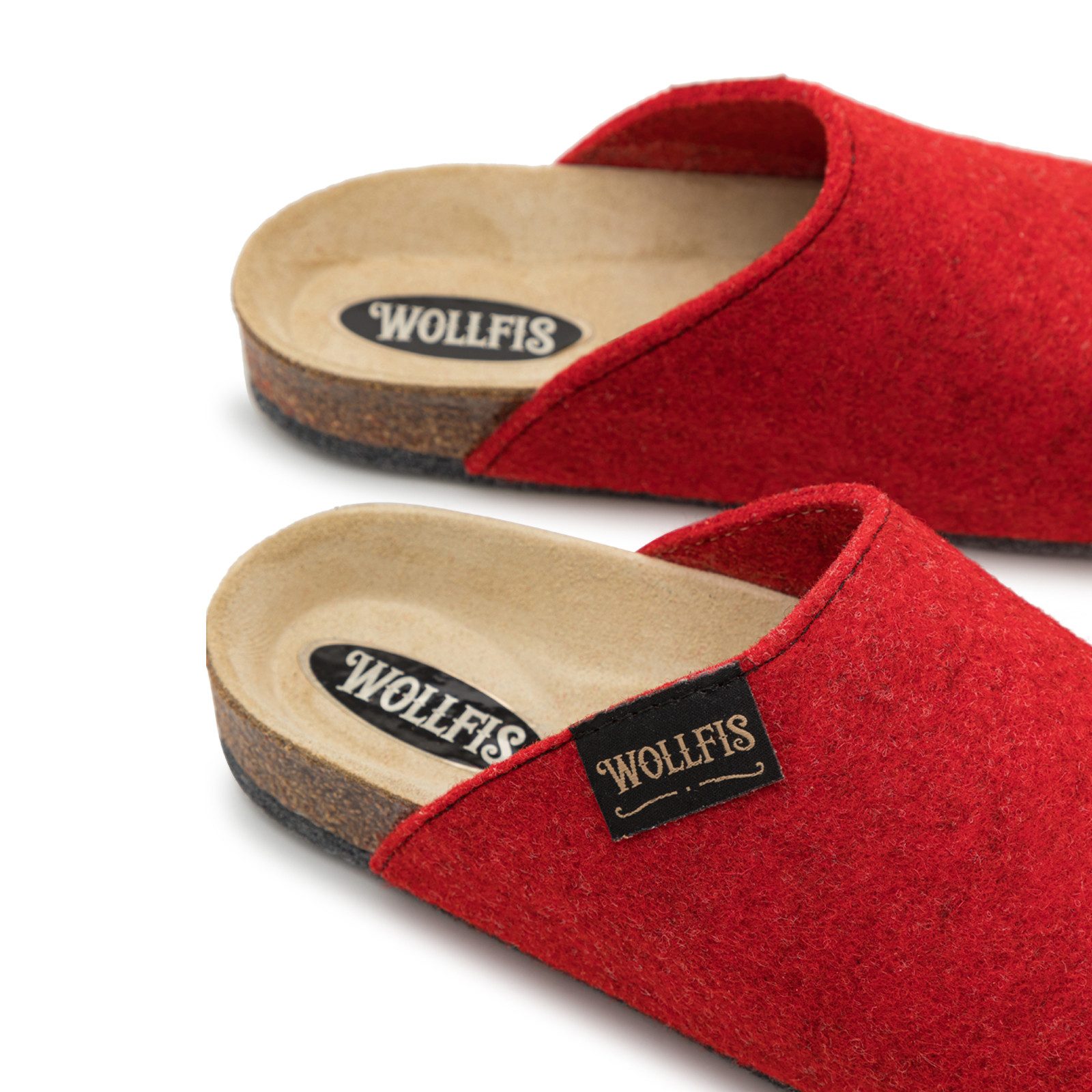 Pantoffelmann Bio Filzclog mit Korkfußbett ABS-Filzsohle Herren Damen Filz Pantoffel Hausschuh (1 Paar) hoher Tragekomfort, angenehme Passform
