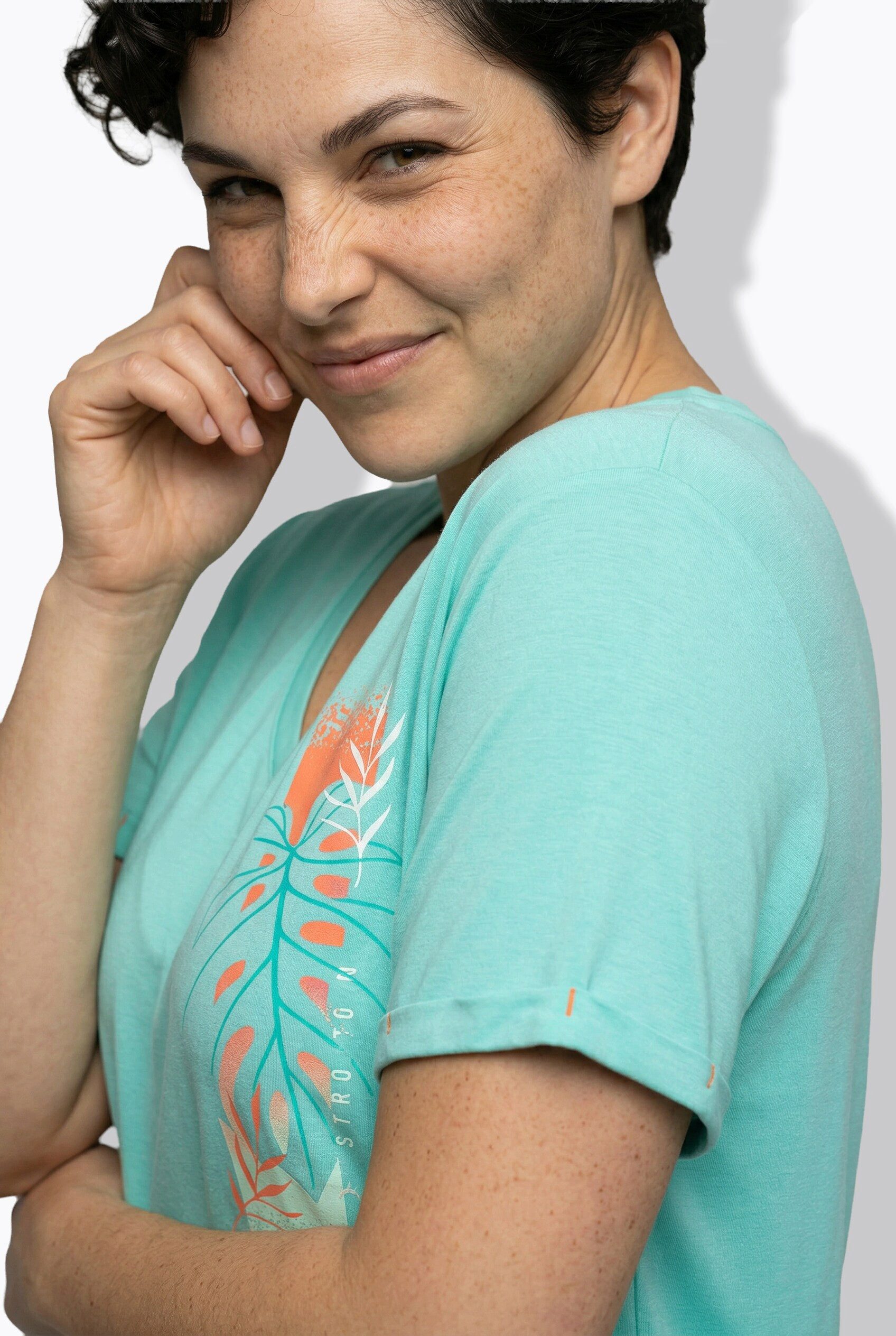 Ulla Popken T-Shirt Funktions-Shirt antibakteriell V-Ausschnitt