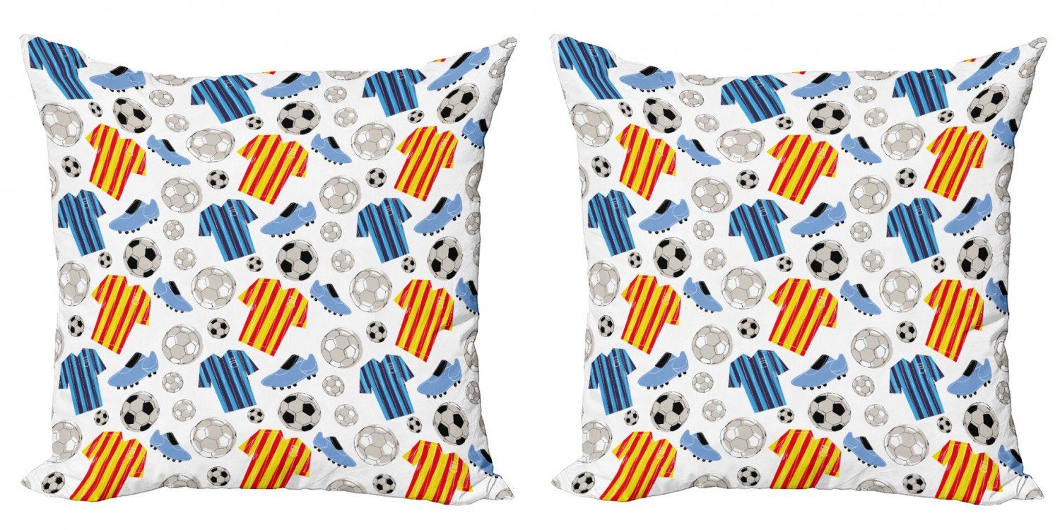 Kissenbezüge Modern Accent Doppelseitiger Digitaldruck, Abakuhaus (2 Stück), Fußball Sportkleidung Schuhe