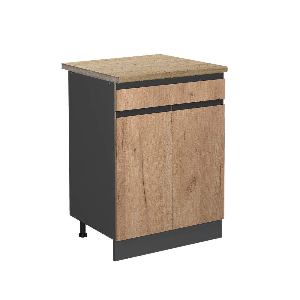 Vicco Unterschrank R-Line, Goldkraft Eiche/Anthrazit, 80 günstig online kaufen