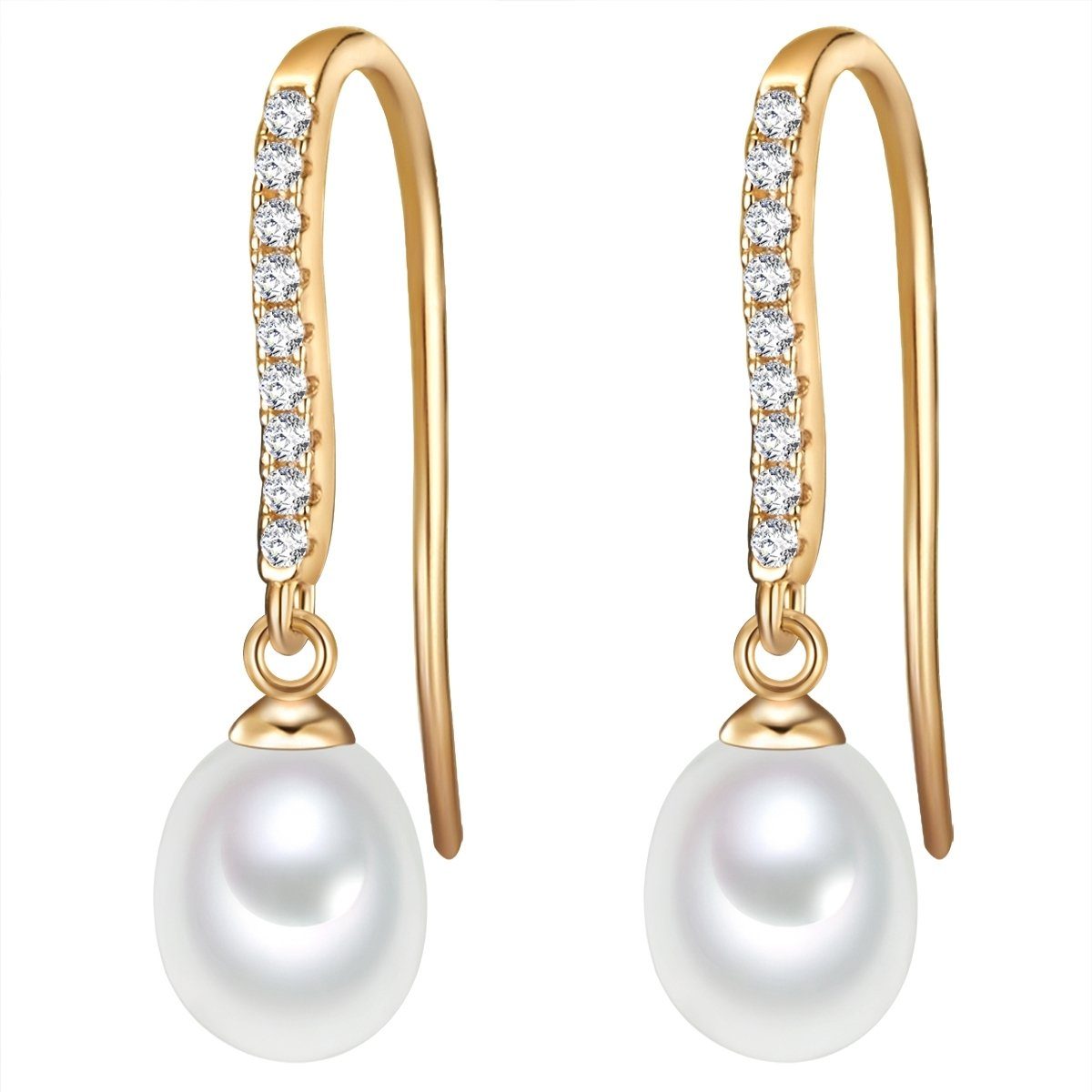 Valero Pearls Perlenohrringe gelbgold, mit Süßwasser-Zuchtperlen günstig online kaufen