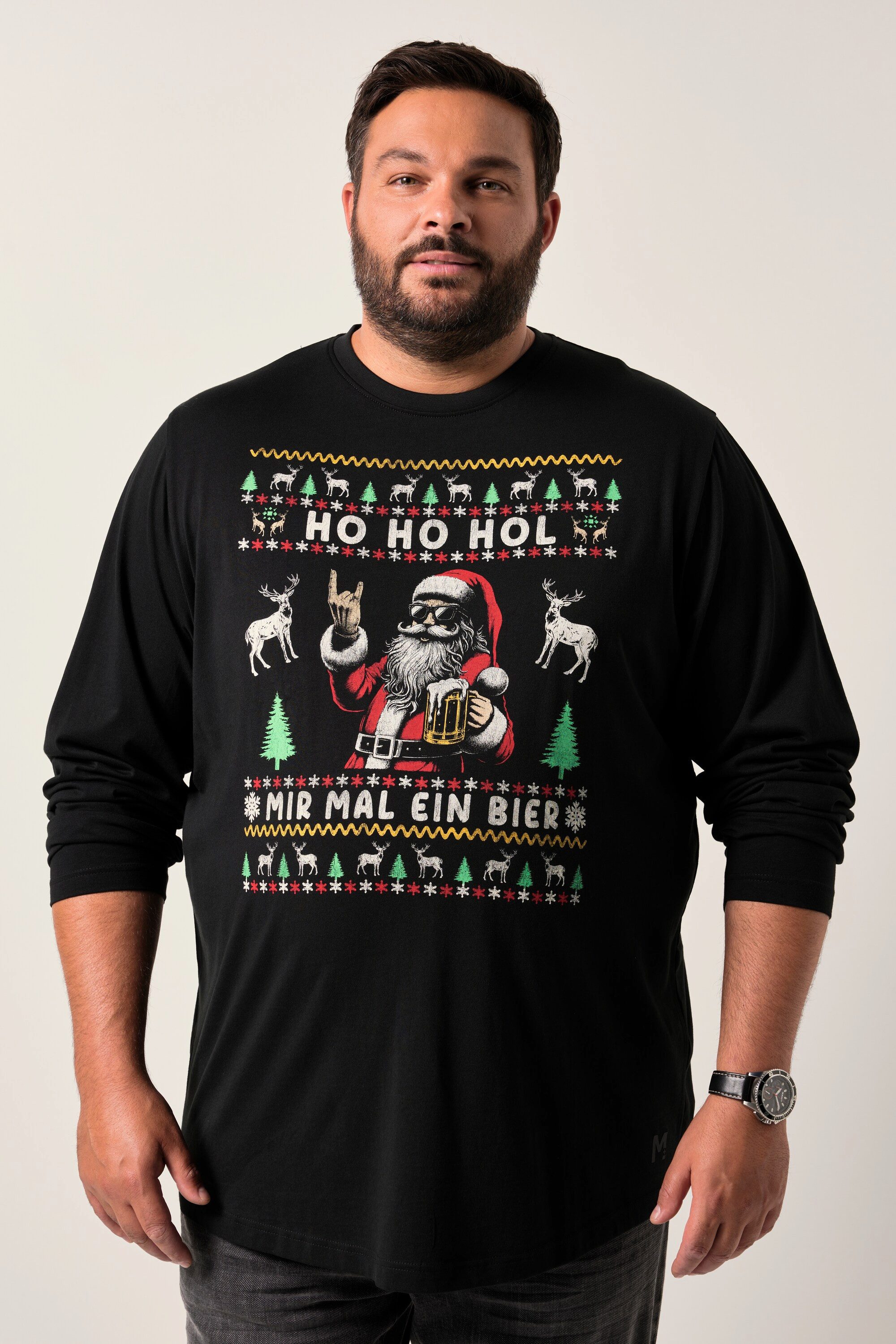 Men Plus T-Shirt Men+ Langarmshirt Weihnachten bis 8 XL günstig online kaufen