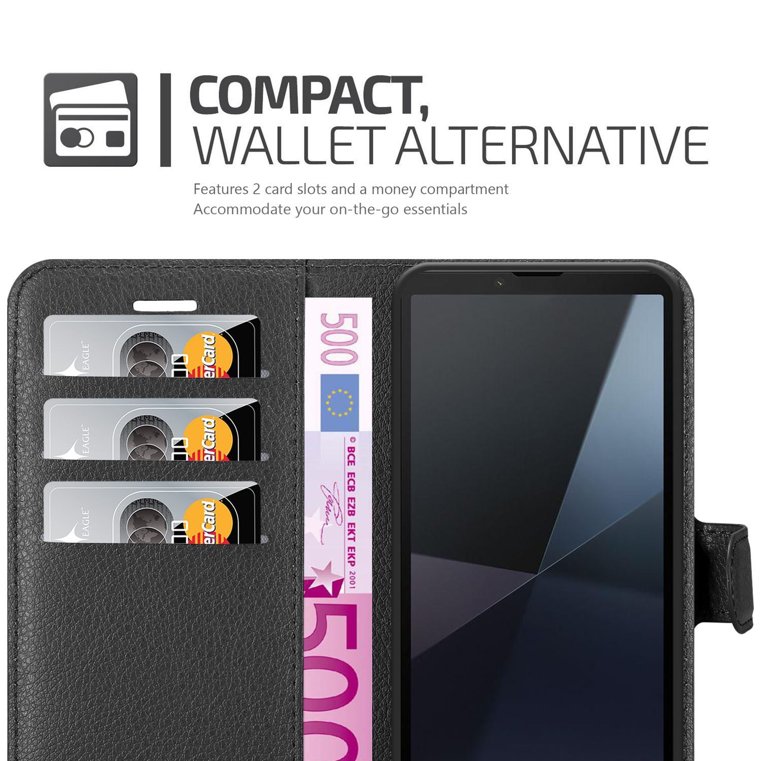 Cadorabo Handyhülle für Sony Xperia 10 VI Hülle Sony Xperia 10 VI, Hülle Schutzhülle mit Standfunktion, Kartenfach und Magnetverschluss
