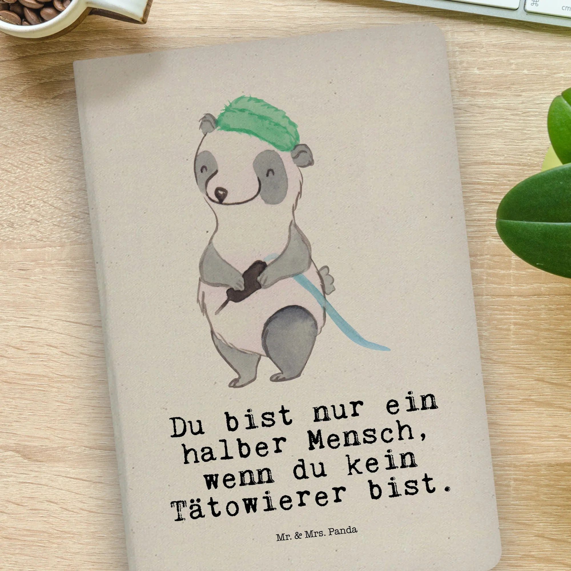 Thumbnail - Mr. & Mrs. Panda Notizbuch Tätowierer Herz - Transparent - Geschenk, DIN A4 Planer, DIN A4 Notiz Mr. & Mrs. Panda, Kreat...