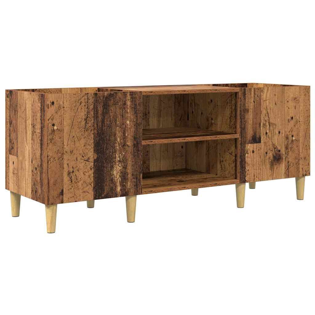 vidaXL Media-Regal Schallplattenschrank 121 x 38 x 48 cm Holzwerkstoff Altholz, 1-tlg.