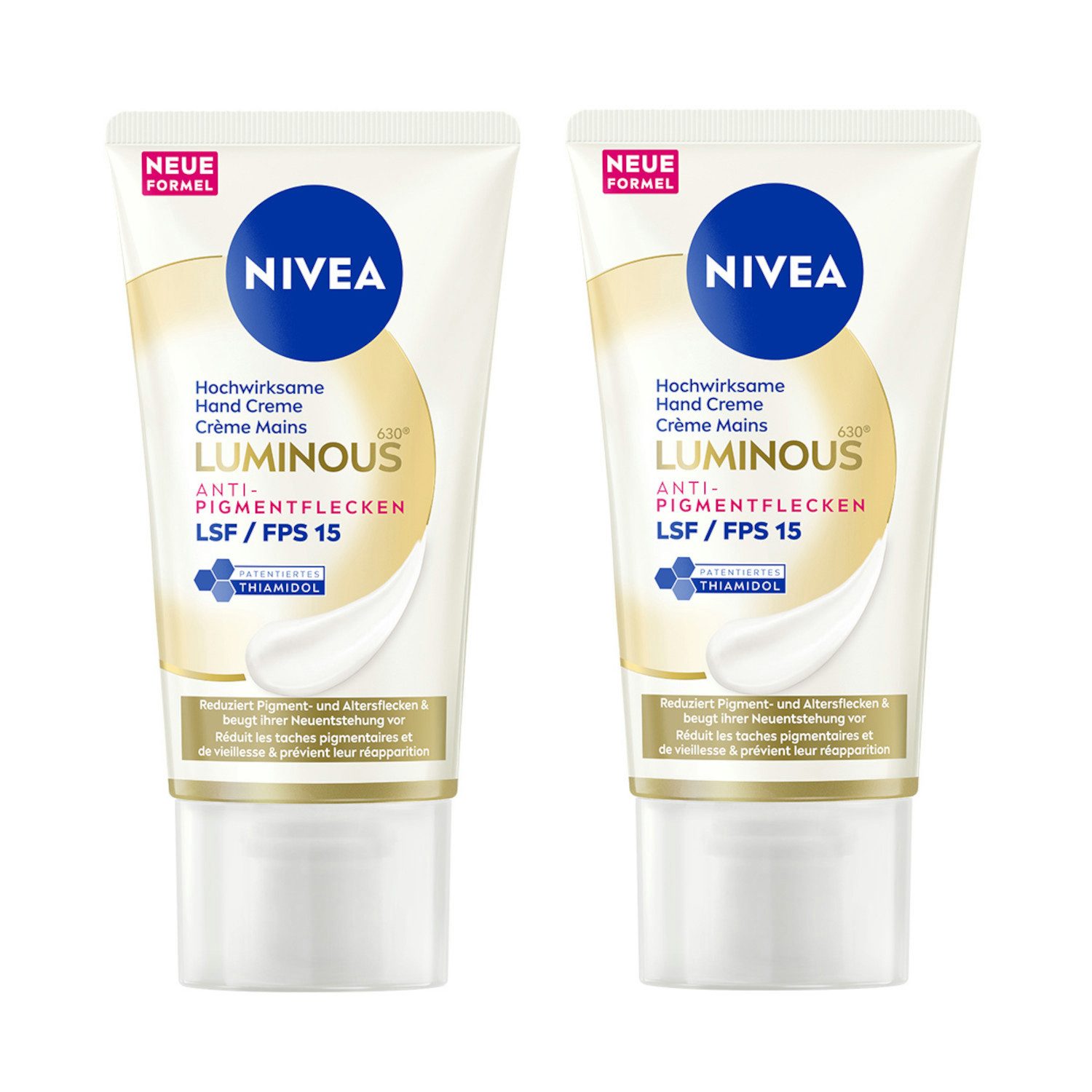 Nivea Handbalsam LUMINOUS630® Anti-Pigmentflecken 2 x Hand Creme Set, 2-tlg., gegen Pigmentflecken