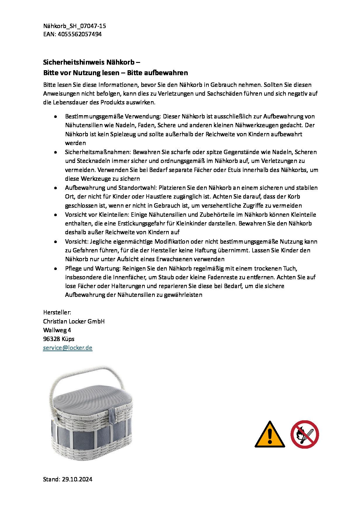 Kobolo Nähkorb Nähkästchen oval blau-weiß – Bild 5 von 5
