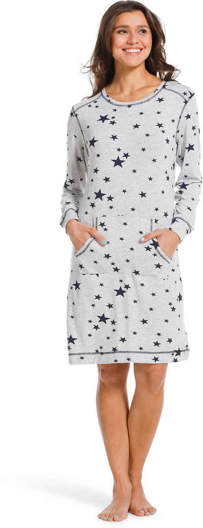 Rebelle Nachthemd Damen Nachthemd mit Sternen (1-tlg) Modisches Design