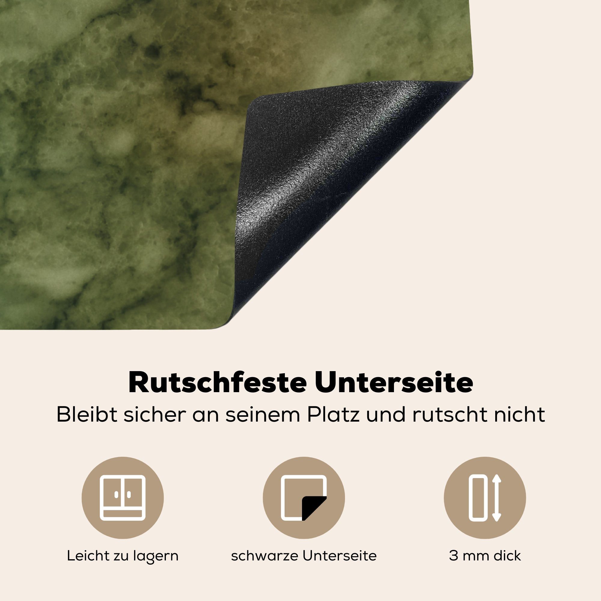 MuchoWow Herdblende-/Abdeckplatte Marmor - Vinyl, für tlg), Steine (1 Kalk, Arbeitsplatte küche 78x78 - cm, Ceranfeldabdeckung