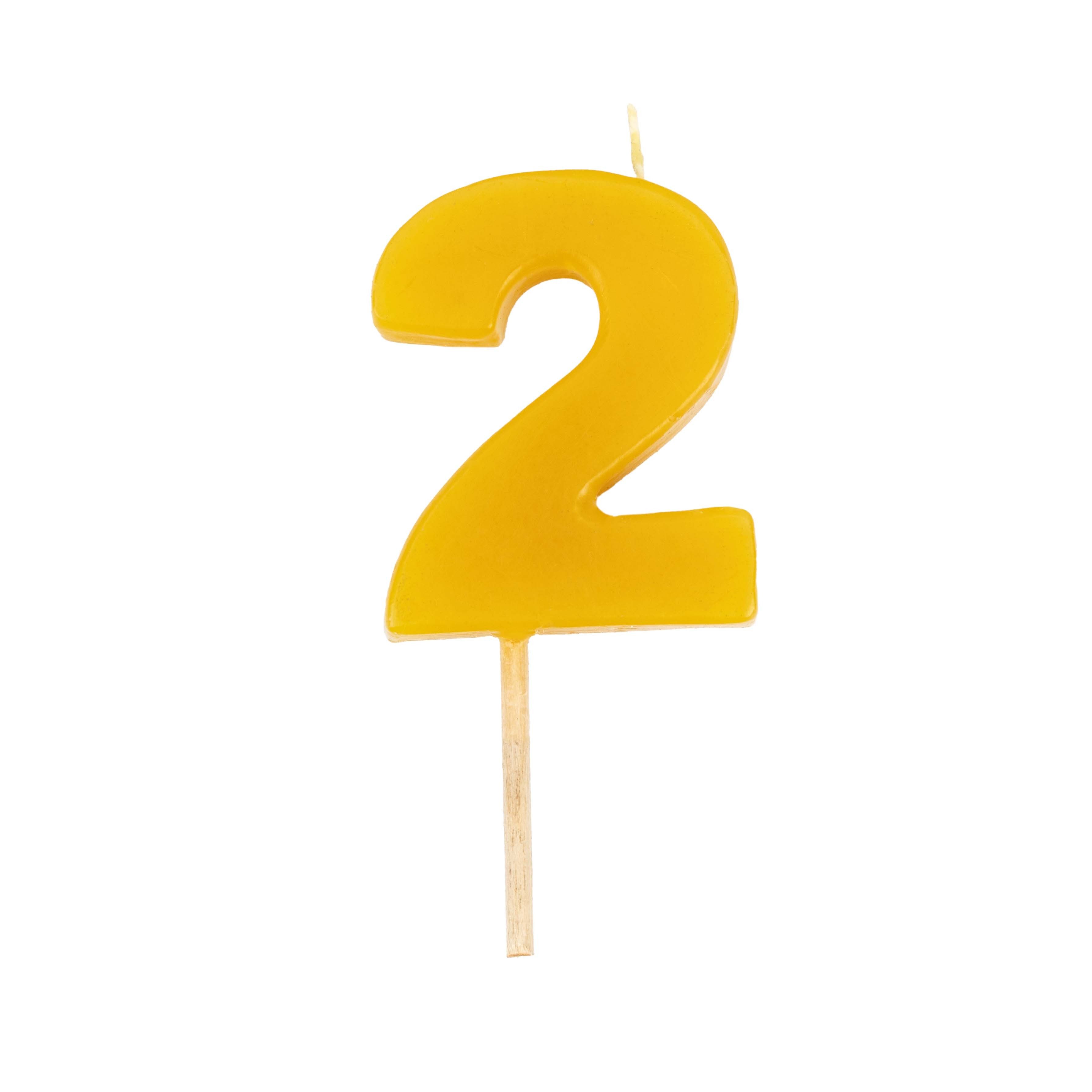 Formkerze Zahlenkerze "2", Handmade