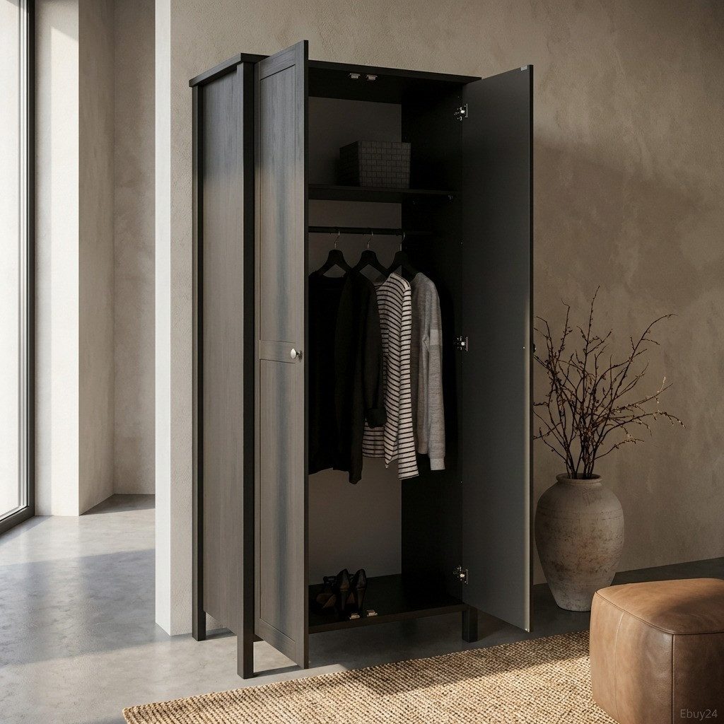 ebuy24 Kleiderschrank Tromsø Kleiderschrank 2 Türen kaffeefarben.