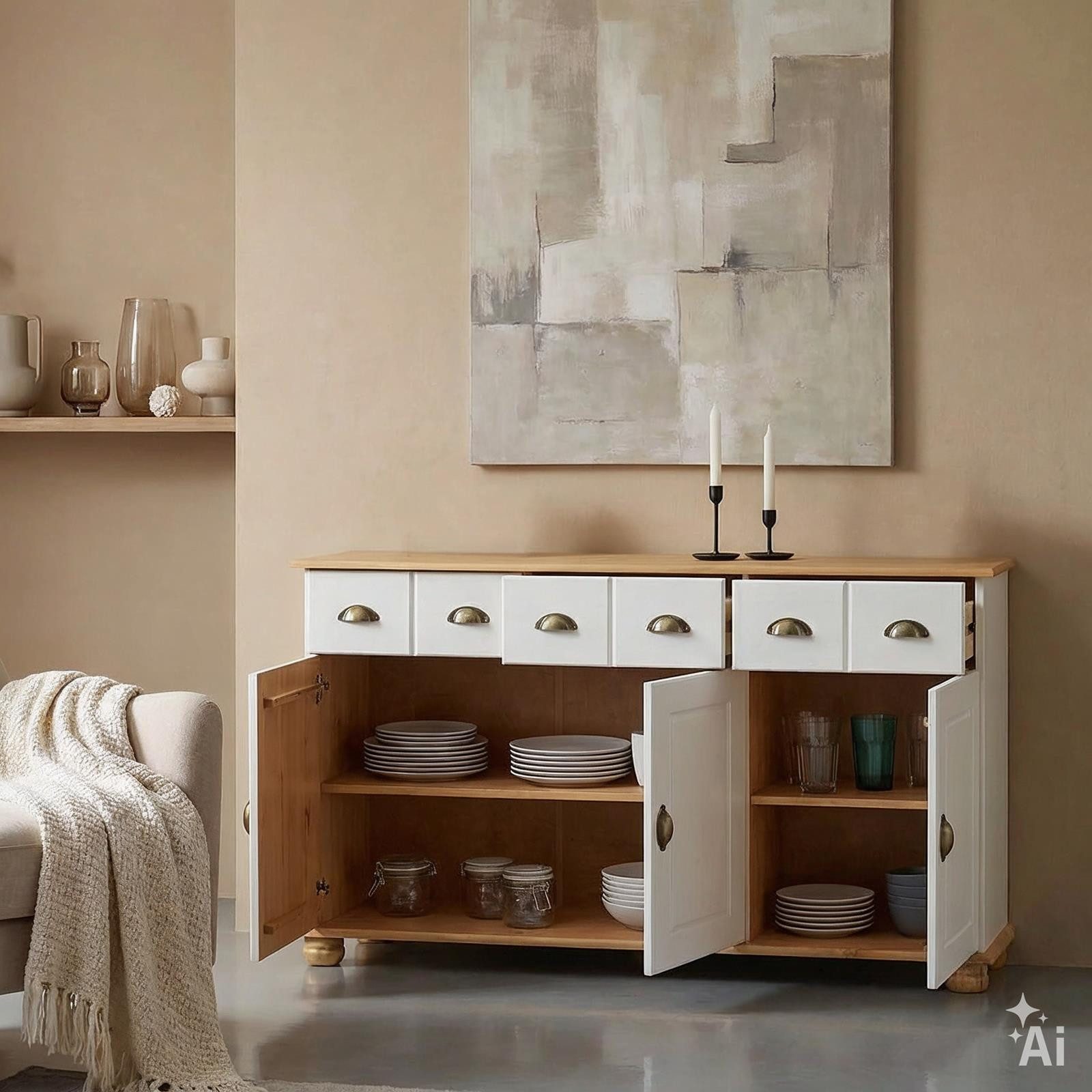 IDIMEX Kommode COLMAR, Sideboard COLMAR Anrichte Kommode Apothekenschrank Sideboard Kiefer ma
