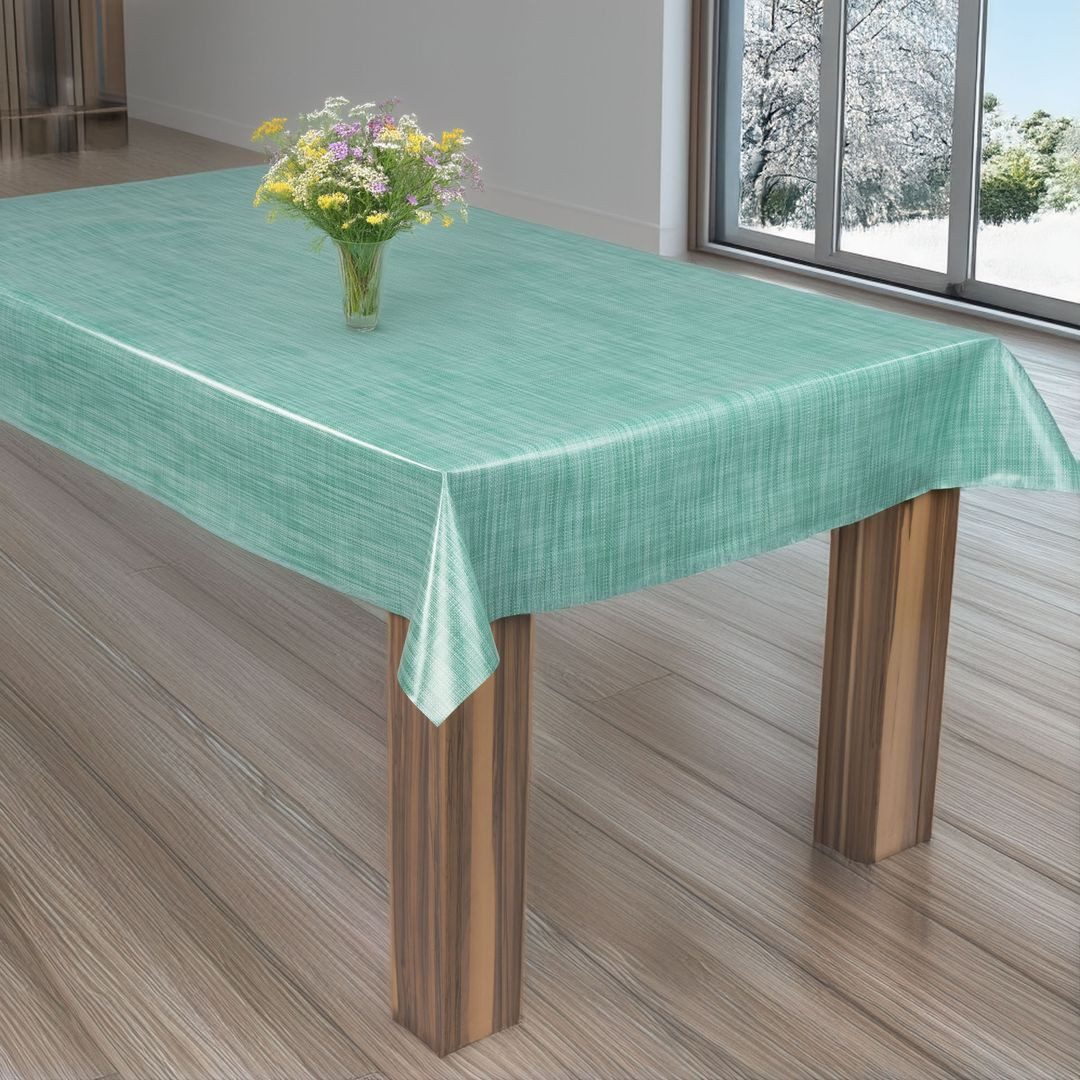 laro Tischdecke laro Wachstuch-Tischdecke Wachstischdecke Leinenoptik Türkis