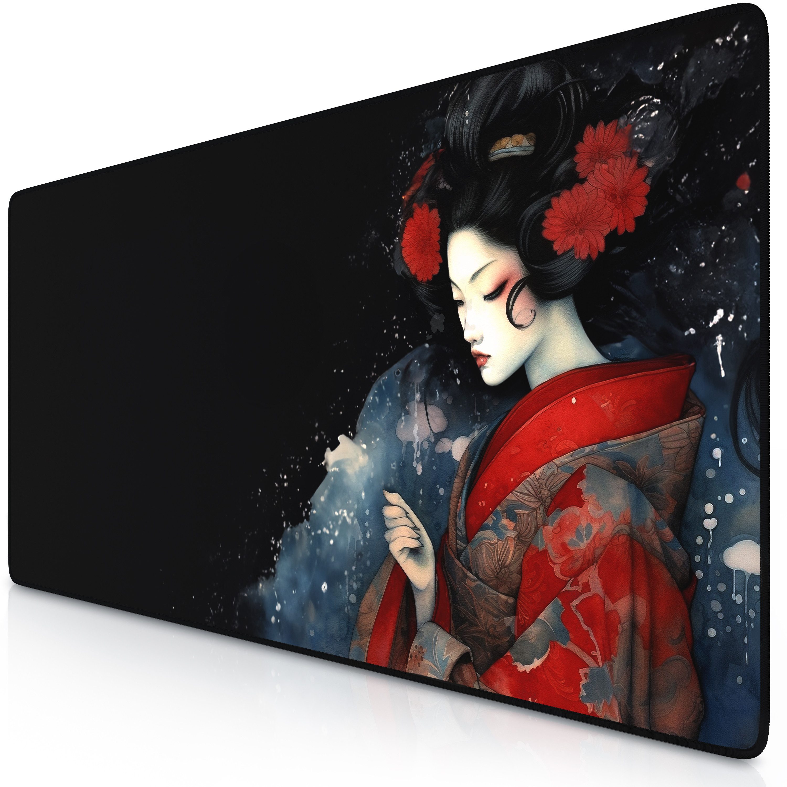 Titanwolf Gaming Mauspad XXL Speed Mousepad 900 x 400 x 3 mm, Schreibtischauflage, abwaschbar, rutschfeste Rückseite, Geschwindigkeit & Präzision, Geisha 2