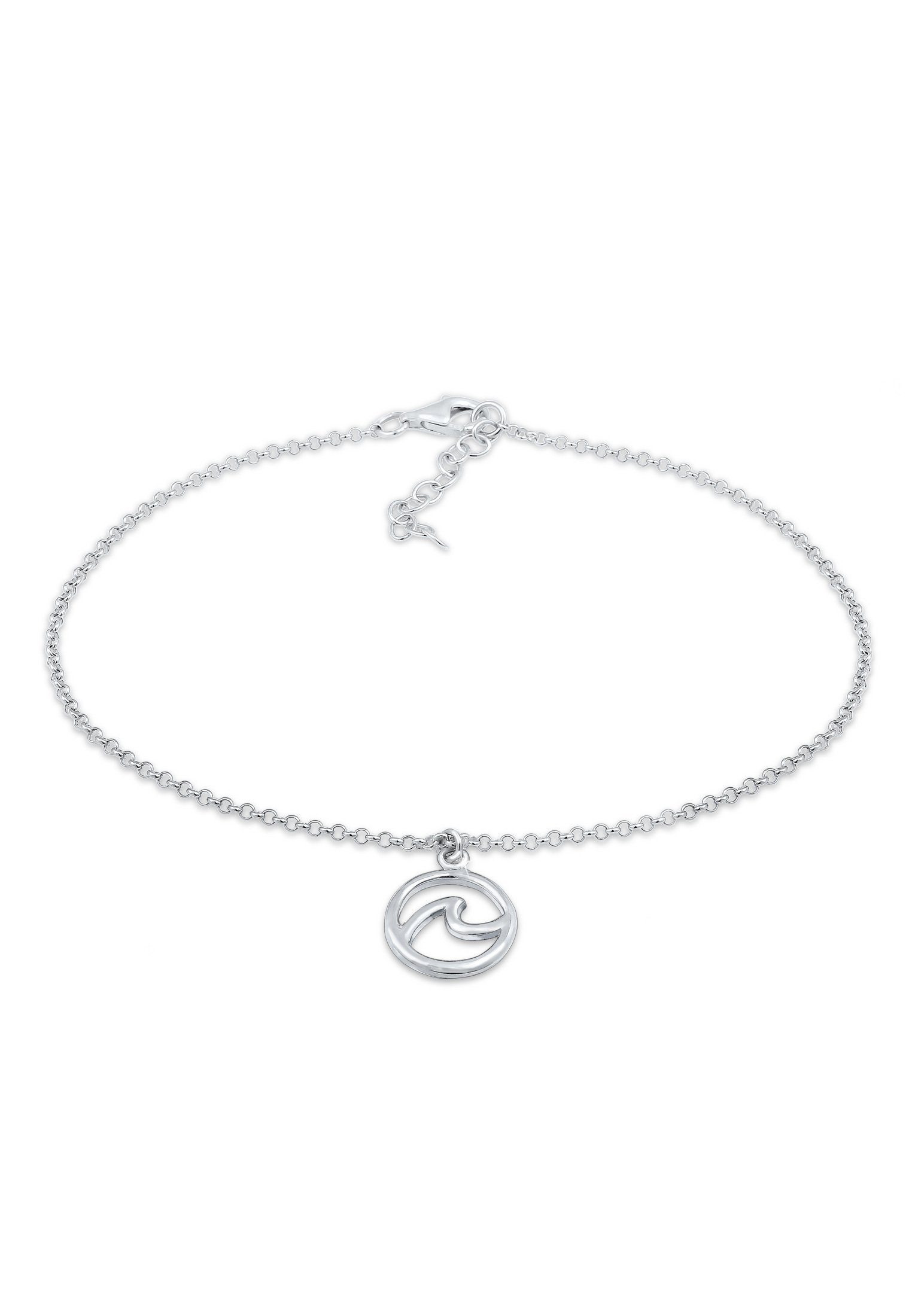 Elli Fußkette Welle Strand Maritim Sommer Trend 925 Silber