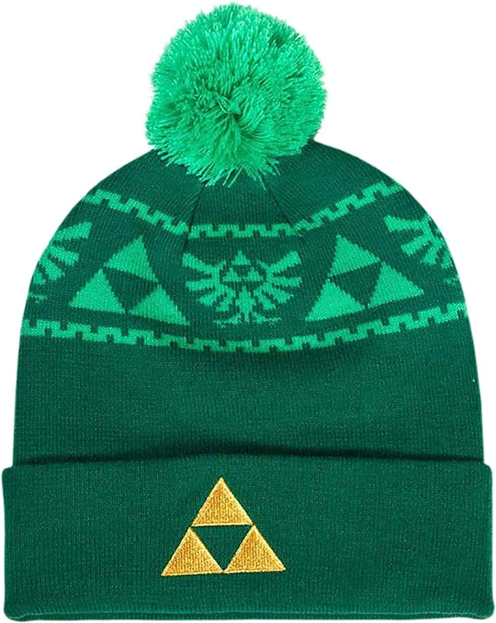 The Legend of Zelda Bommelmütze ZELDA Pudelmütze Erwachsene + Jugendliche Grün Triforce