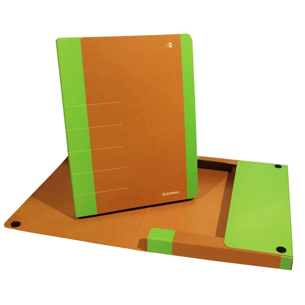 DONAU Organisationsmappe Heftbox A4 Karton Donau Life neongrün für A4 Dokumente Rückenbreite 3c