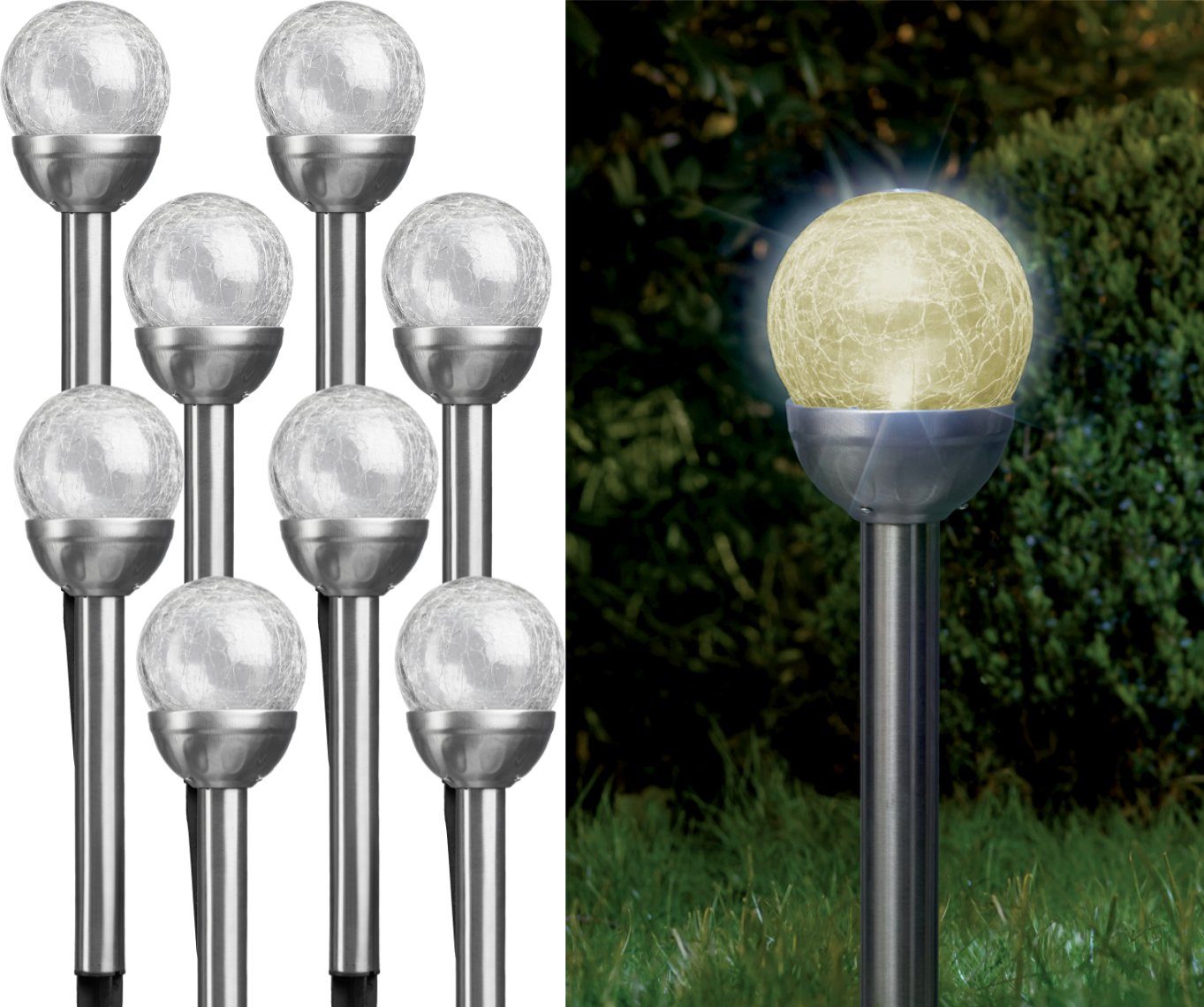 IC Gardenstyle LED Solarleuchte Solarlampen für Außen aus Edelstahl mit Bru günstig online kaufen