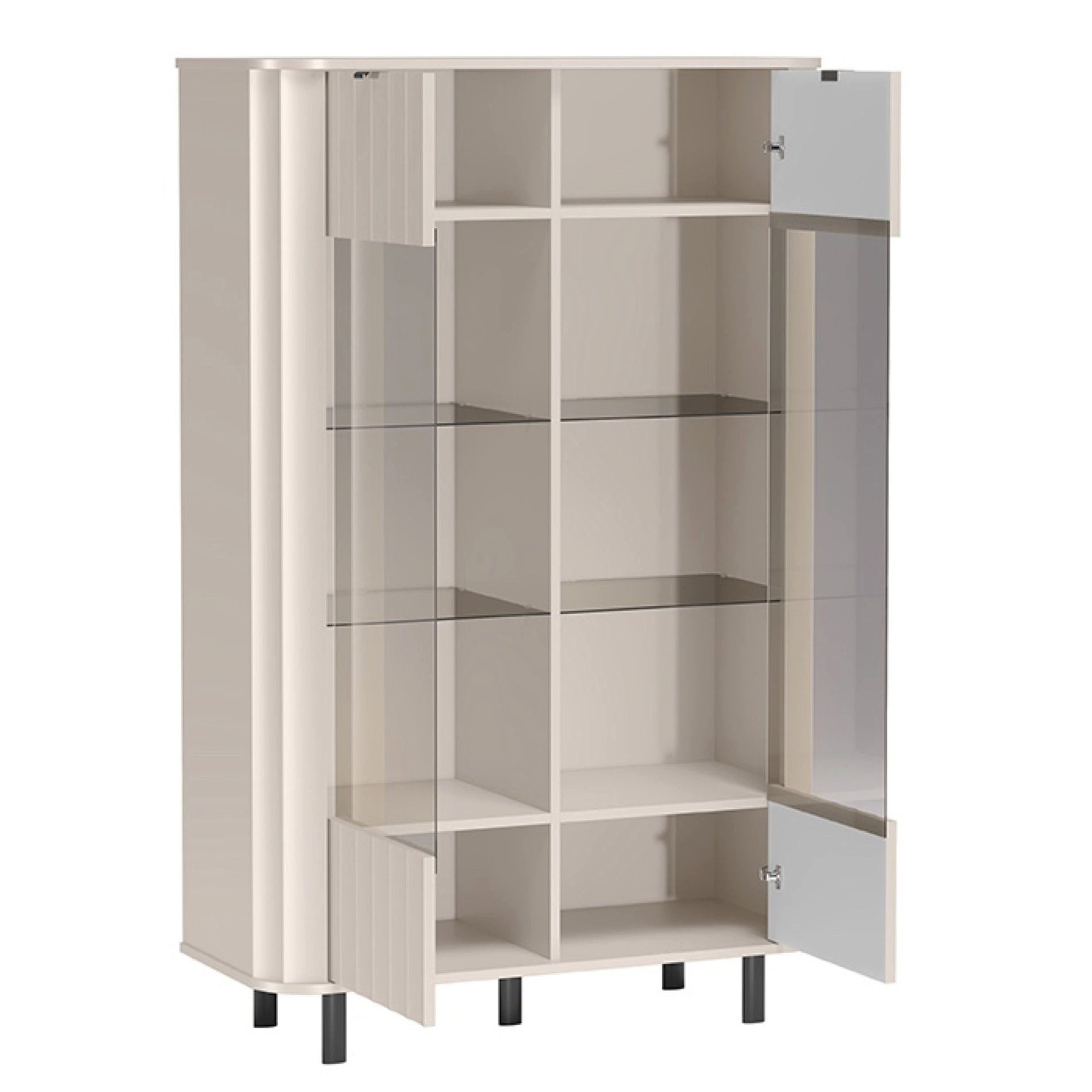 Selsey Standvitrine NOVADO Vitrine zweitürig, 98 cm, Kaschmirgrau