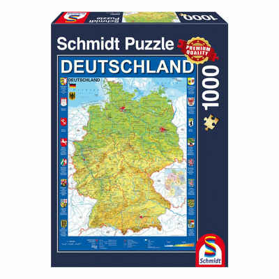 Schmidt Spiele Puzzle Landkarte Deutschlandkarte, 1000 Puzzleteile