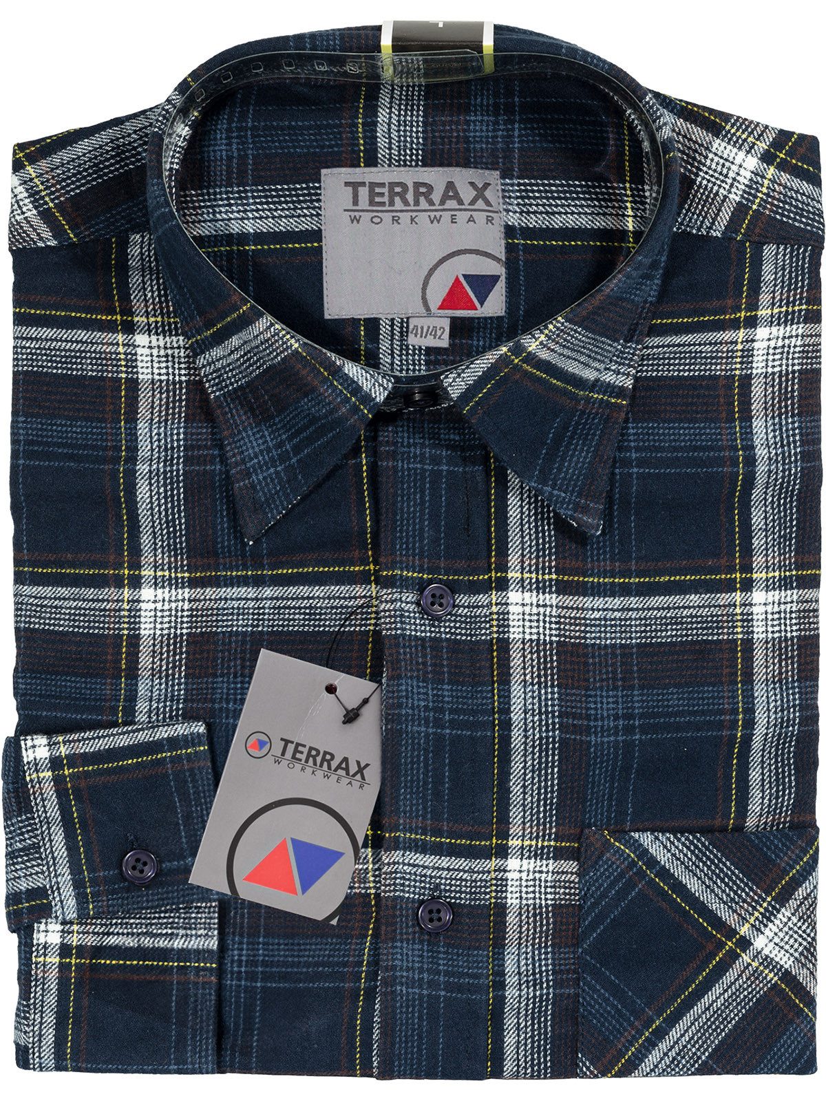 Terrax Workwear Langarmhemd 81032-7400 Flanellhemd 105 cm Karriert