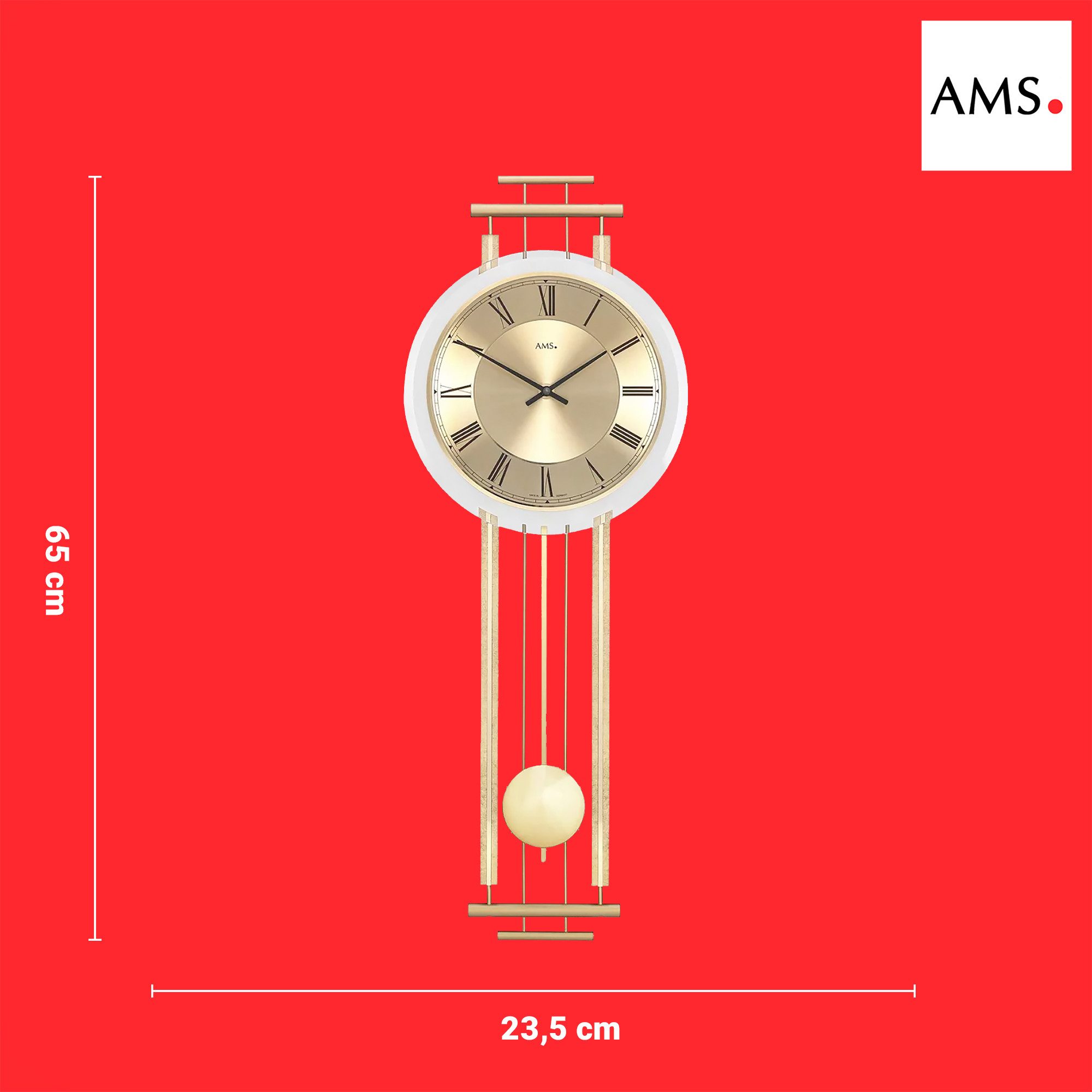 AMS Wanduhr Sondermodell mit Westminster Melodie