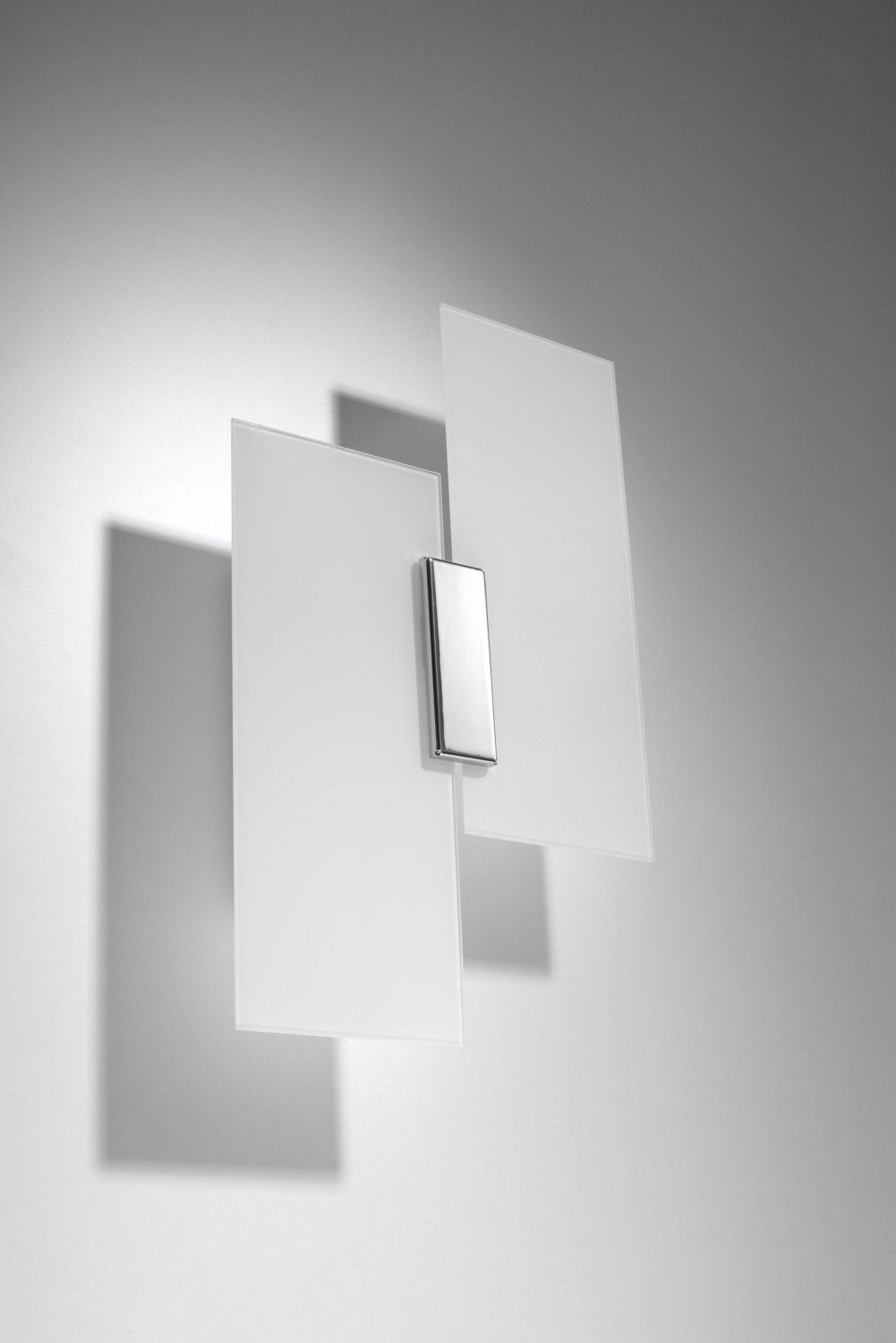 Wohnzimmer Wandleuchte 2 Chrom Licht-Erlebnisse Flur Wandlampe Leuchtmittel, E27 Weiß VERONICA, ohne Treppe blendarm x Glas