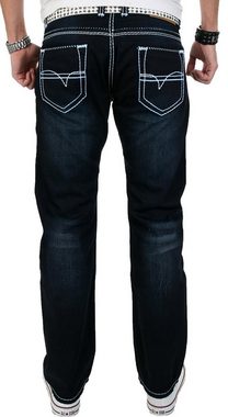 Alessandro Salvarini Straight-Jeans ASBluri mit auffälligen dicken Nähten