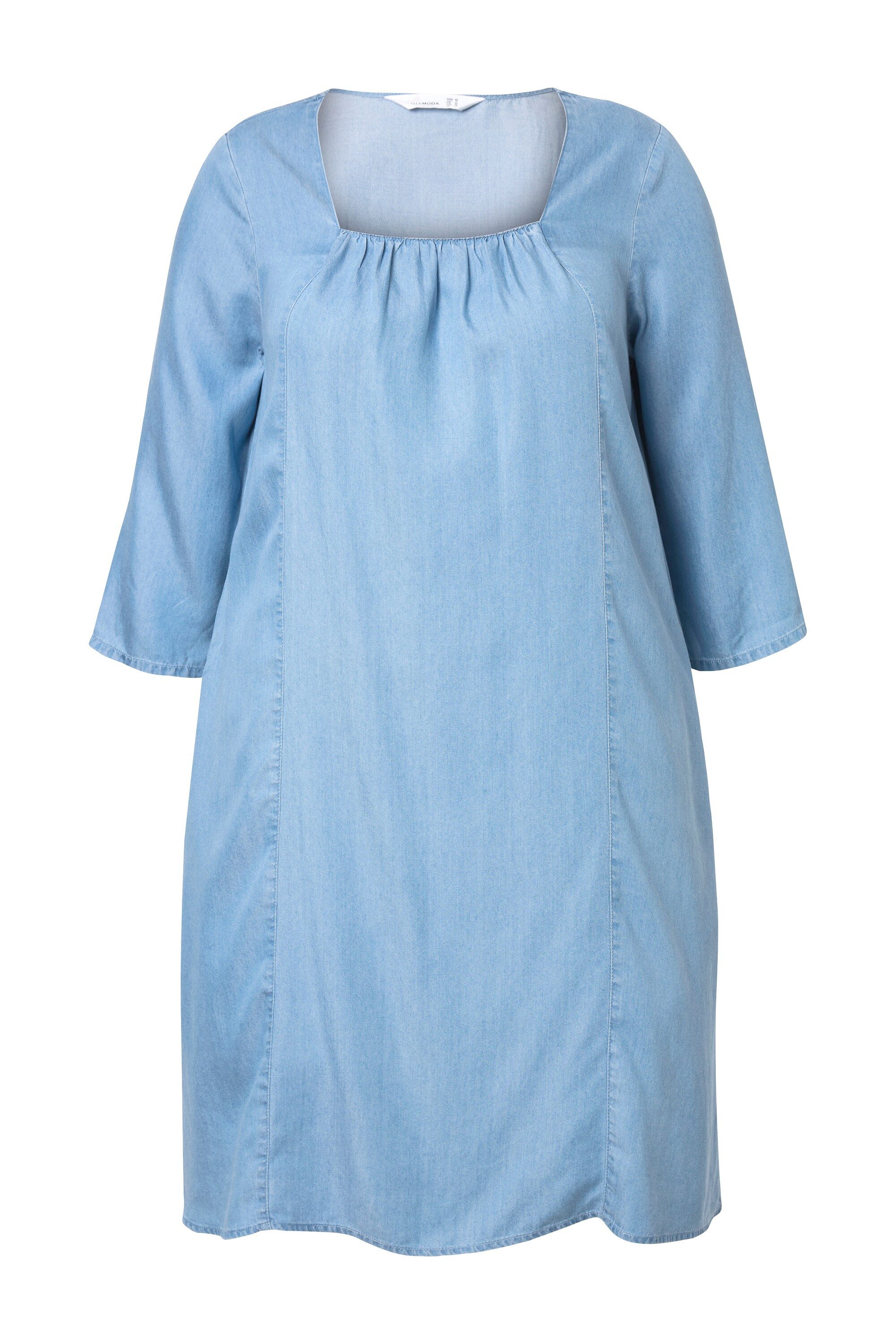 MIAMODA Midikleid Lyocell-Kleid A-Linie Carree-Ausschnitt günstig online kaufen