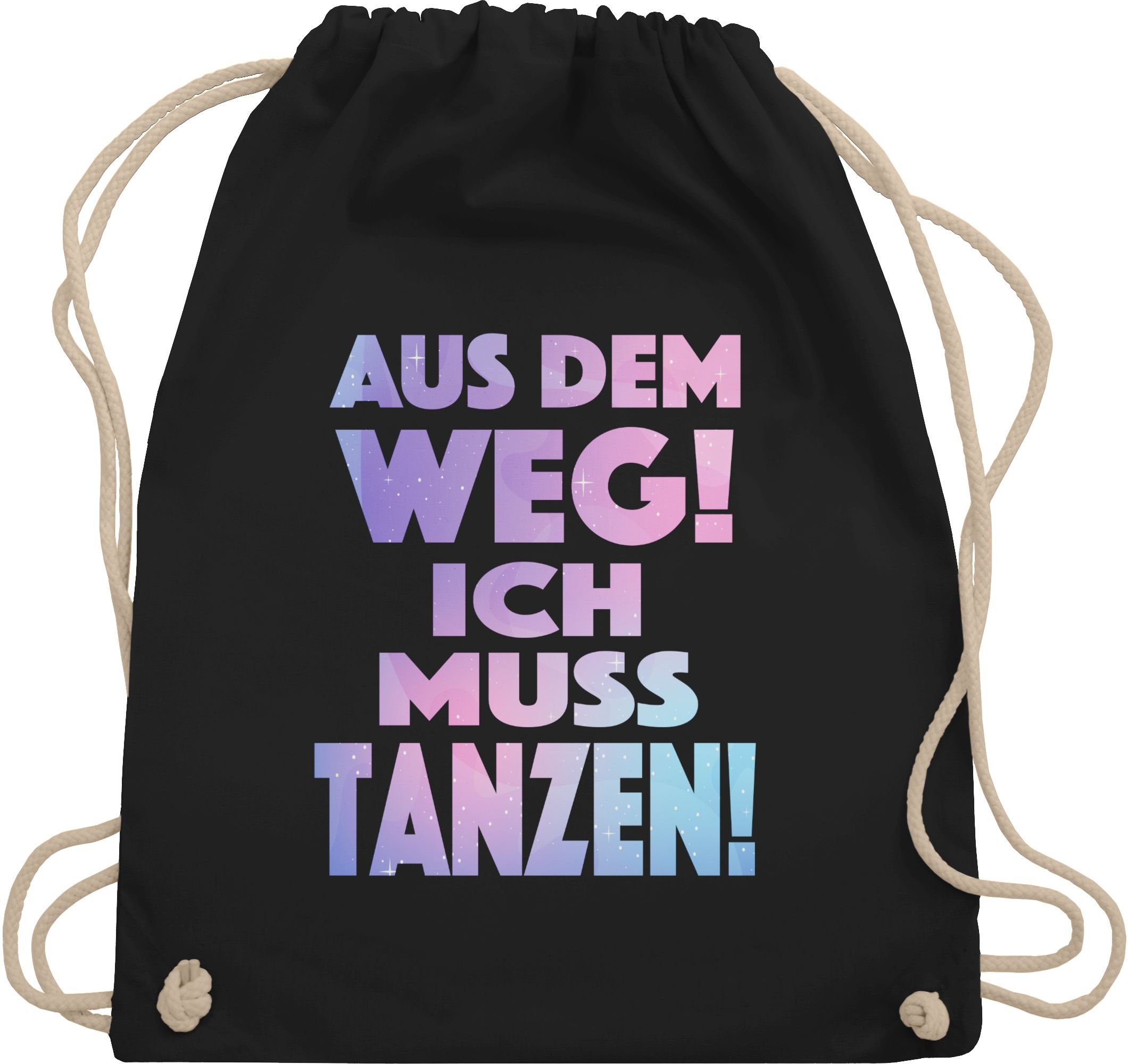 Shirtracer Turnbeutel Aus dem Weg Ich muss tanzen - Geschenk Tanzliebhaber Tanzbegeistert Pa, Stoffbeutel Festival Outfit