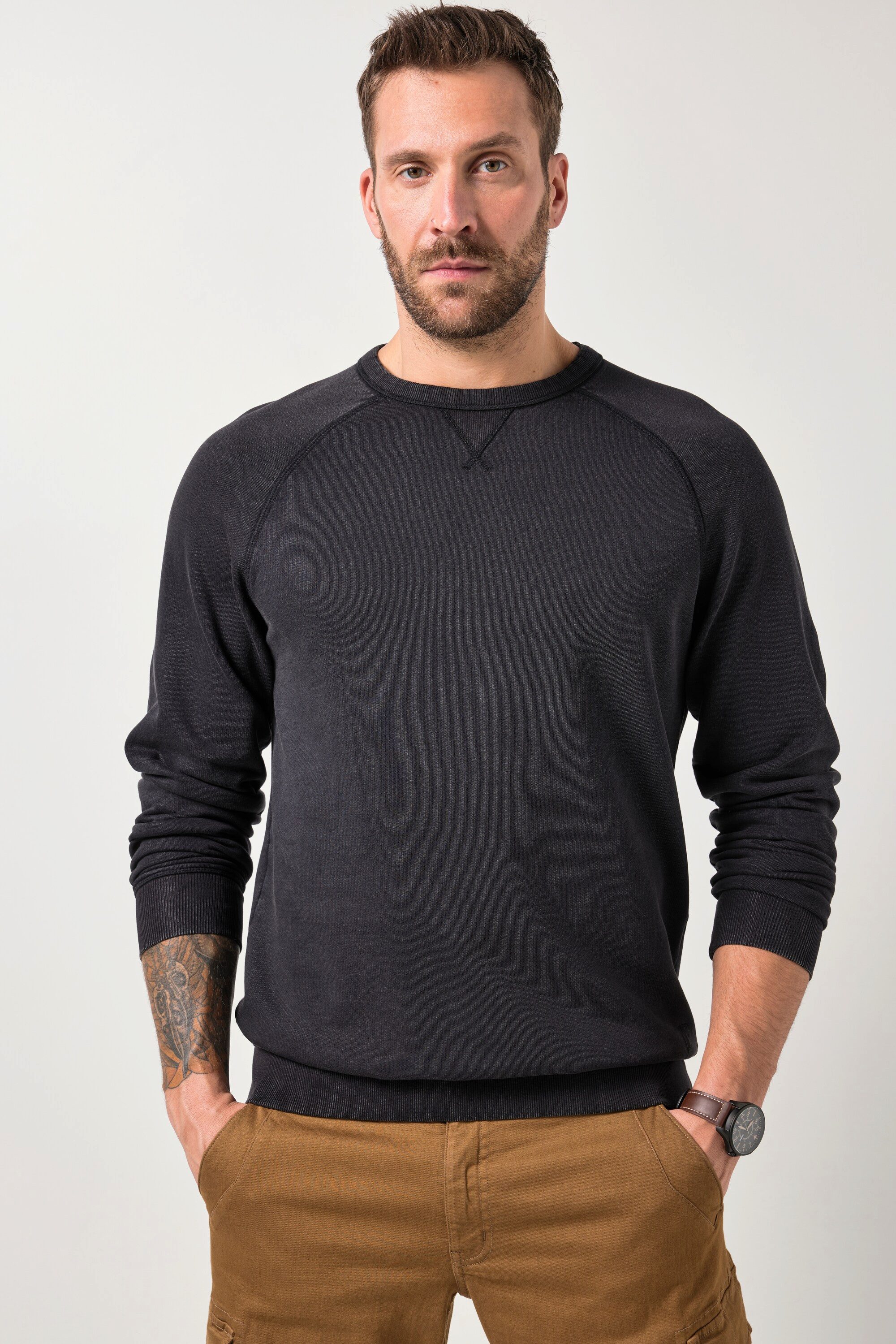 JP1880 Sweatshirt Sweatshirt Vintage Look Rundhals bis 8 XL