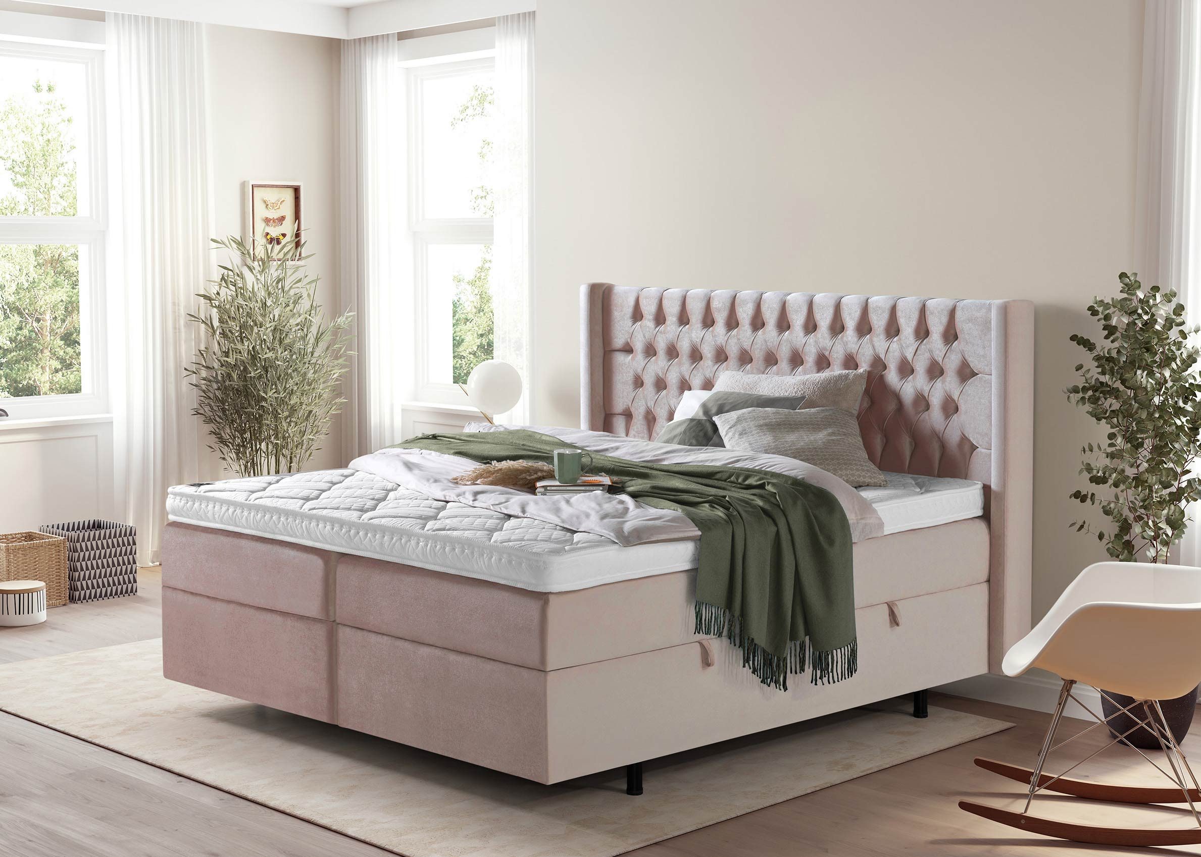 BettCo Stauraumbett Boxspringbett mit Bettkasten Florida günstig online kaufen