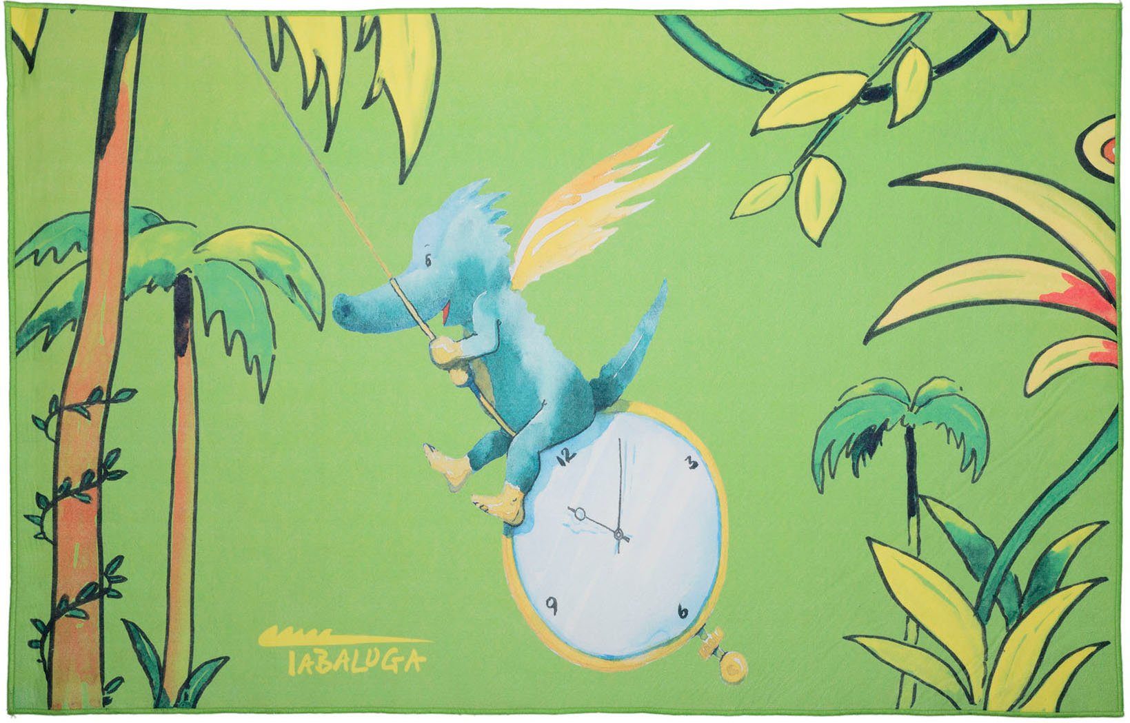 Kinderteppich »Drache Tabaluga Zeit, grün«, TABALUGA, rechteckig, Höhe 4 mm, bedruckt, waschbar, Kinderzimmer-HomeTrends